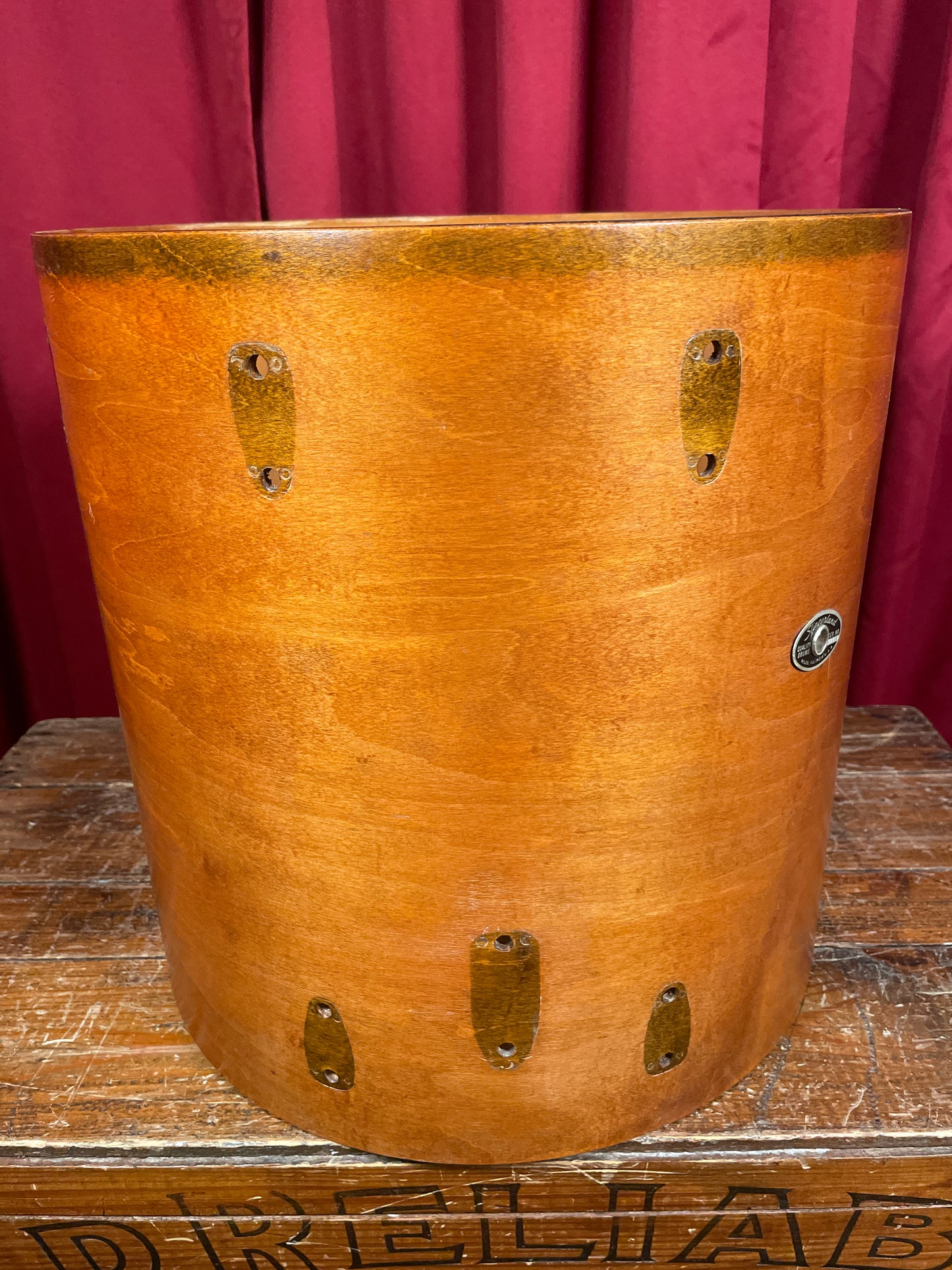 1970s Slingerland 16x16 Floor Tom Drum Shell Single Mahogany 3-Ply