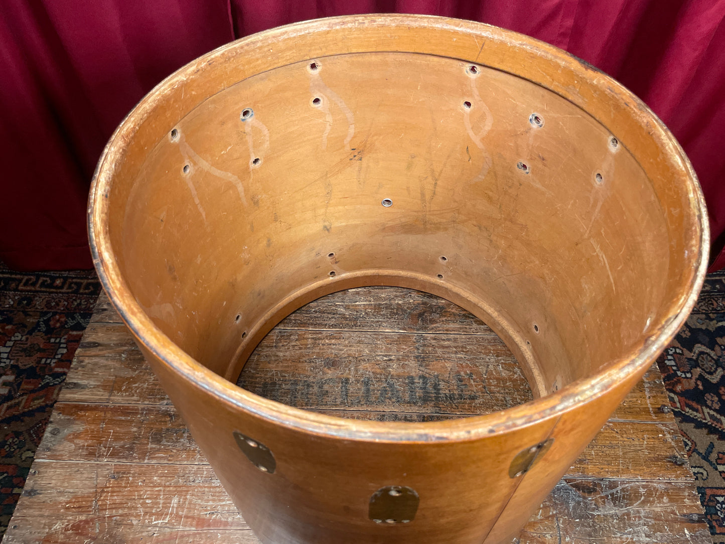 1970s Slingerland 16x16 Floor Tom Drum Shell Single Mahogany 3-Ply