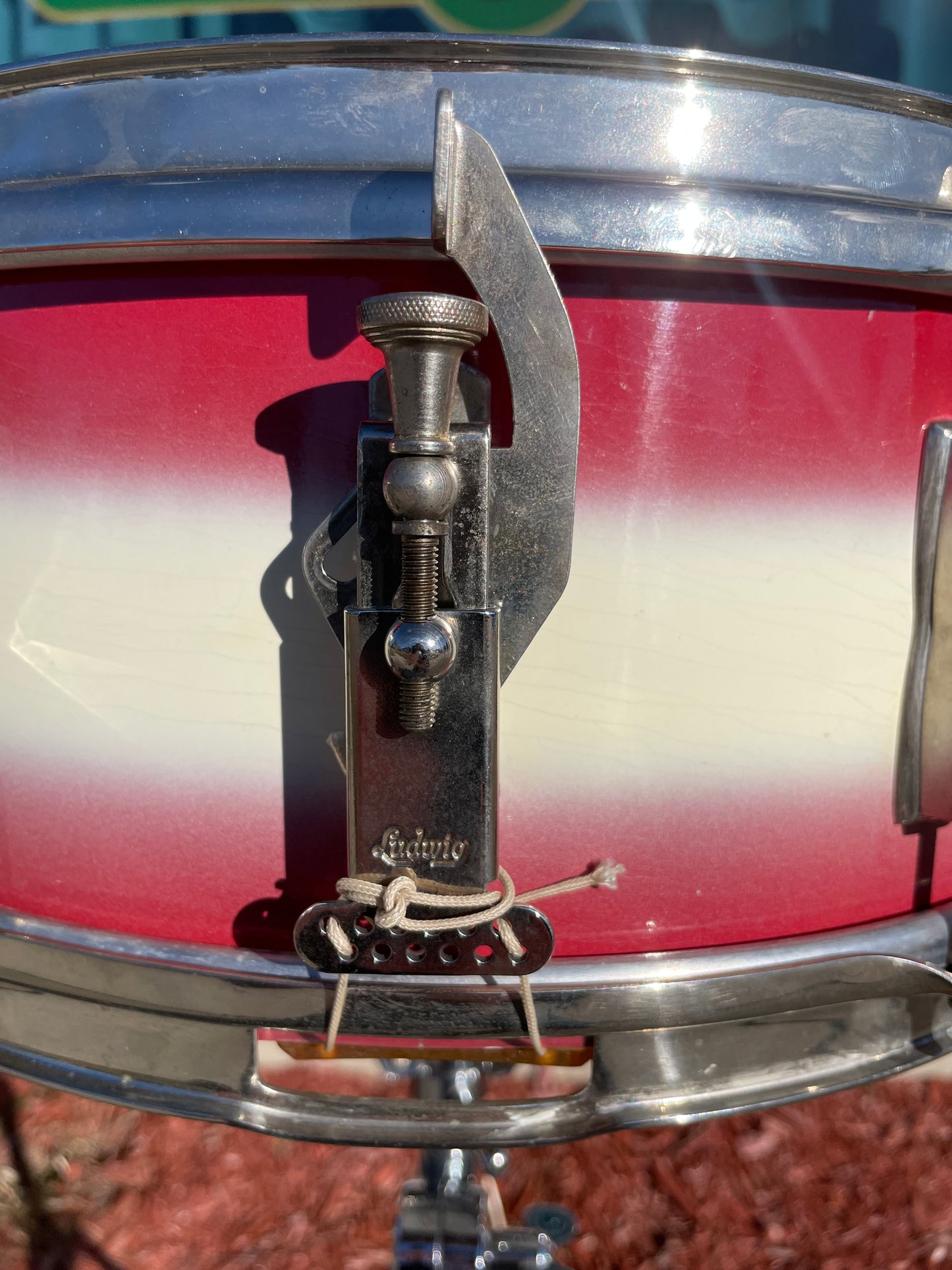 1958 WFL 5.5x14 No. 491 Supreme Concert Snare Drum Red / White Duco Pioneer