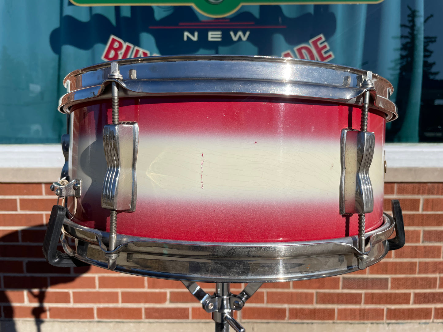 1958 WFL 5.5x14 No. 491 Supreme Concert Snare Drum Red / White Duco Pioneer