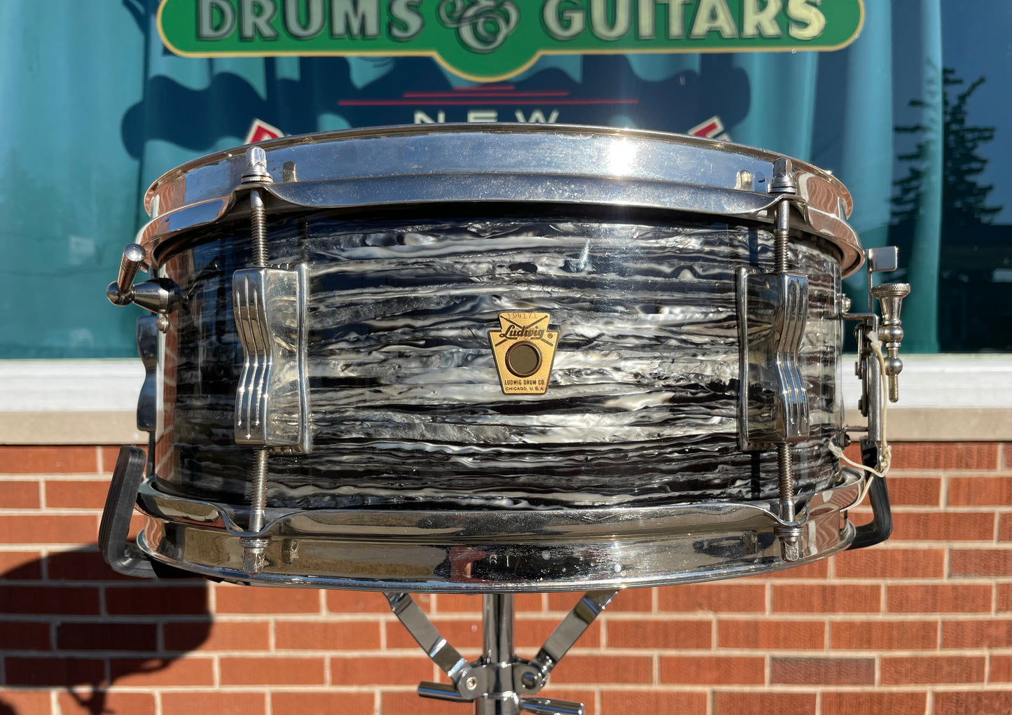 1965 Ludwig 5x14 No. 491 Pioneer Snare Drum Oyster Black Pearl Nickel