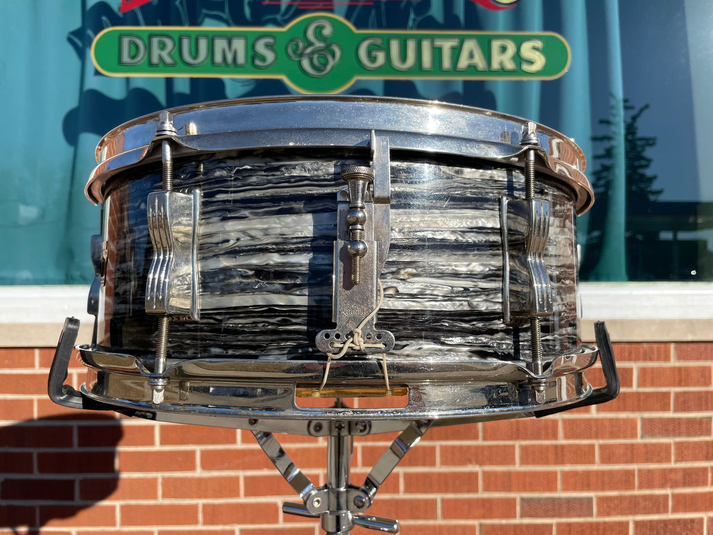 1965 Ludwig 5x14 No. 491 Pioneer Snare Drum Oyster Black Pearl Nickel