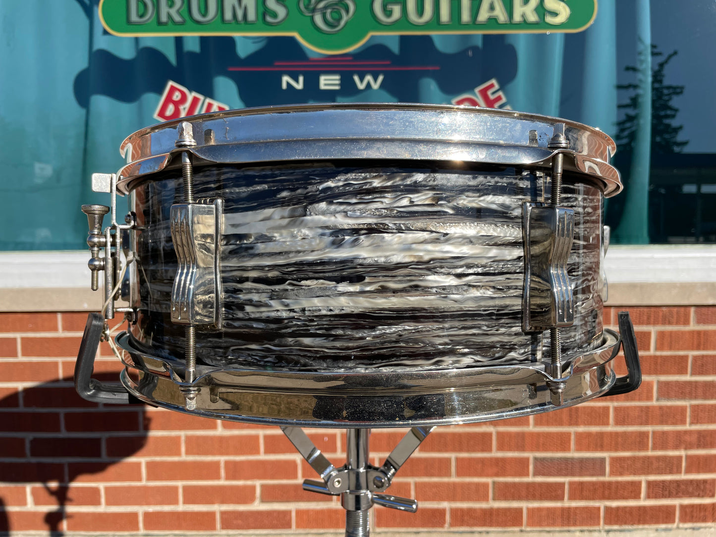 1965 Ludwig 5x14 No. 491 Pioneer Snare Drum Oyster Black Pearl Nickel