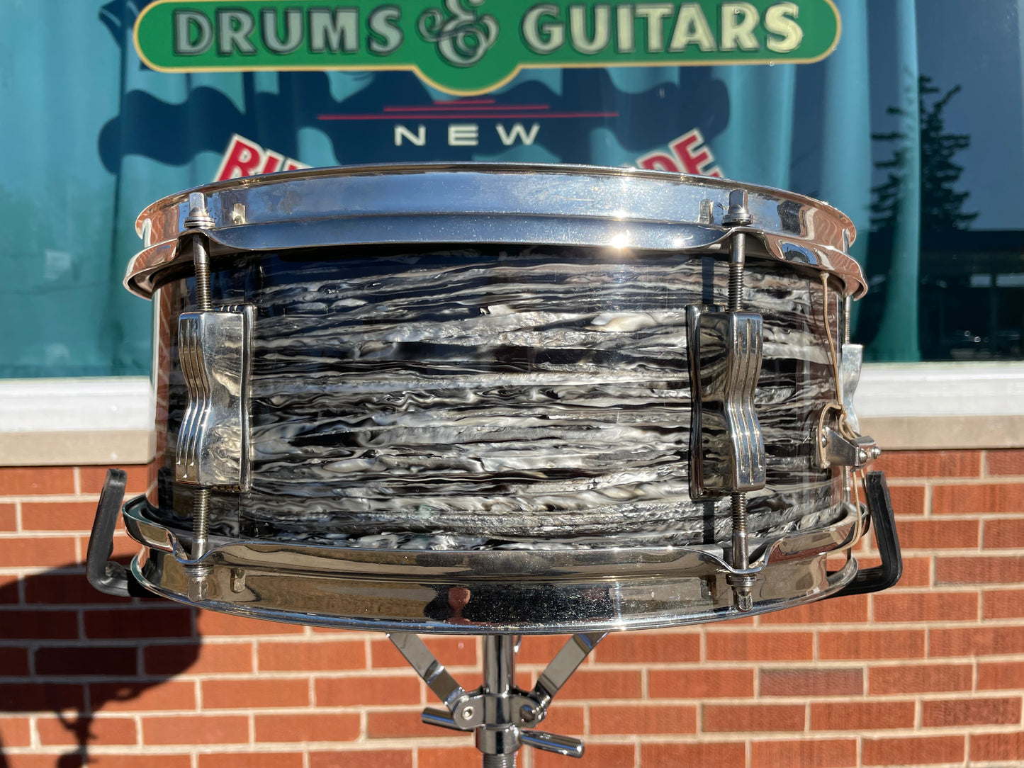 1965 Ludwig 5x14 No. 491 Pioneer Snare Drum Oyster Black Pearl Nickel