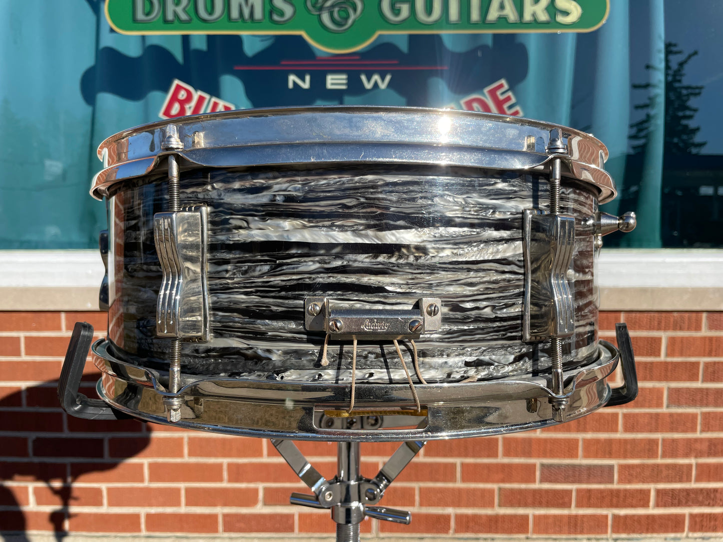 1965 Ludwig 5x14 No. 491 Pioneer Snare Drum Oyster Black Pearl Nickel