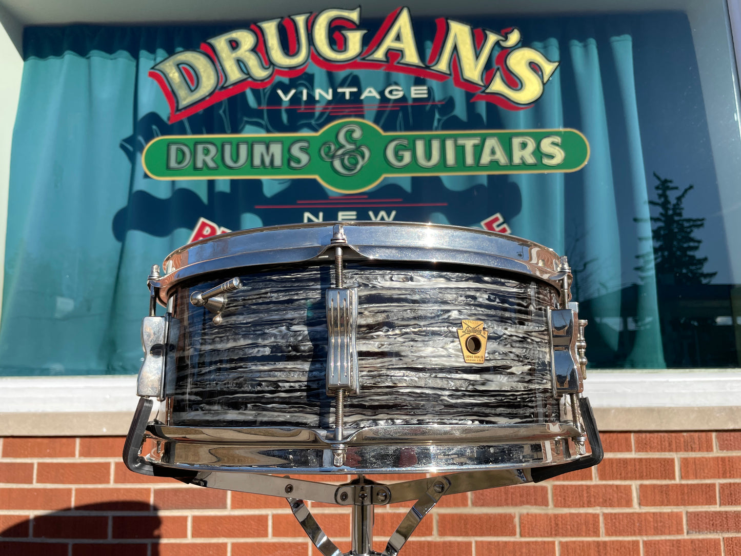 1965 Ludwig 5x14 No. 491 Pioneer Snare Drum Oyster Black Pearl Nickel