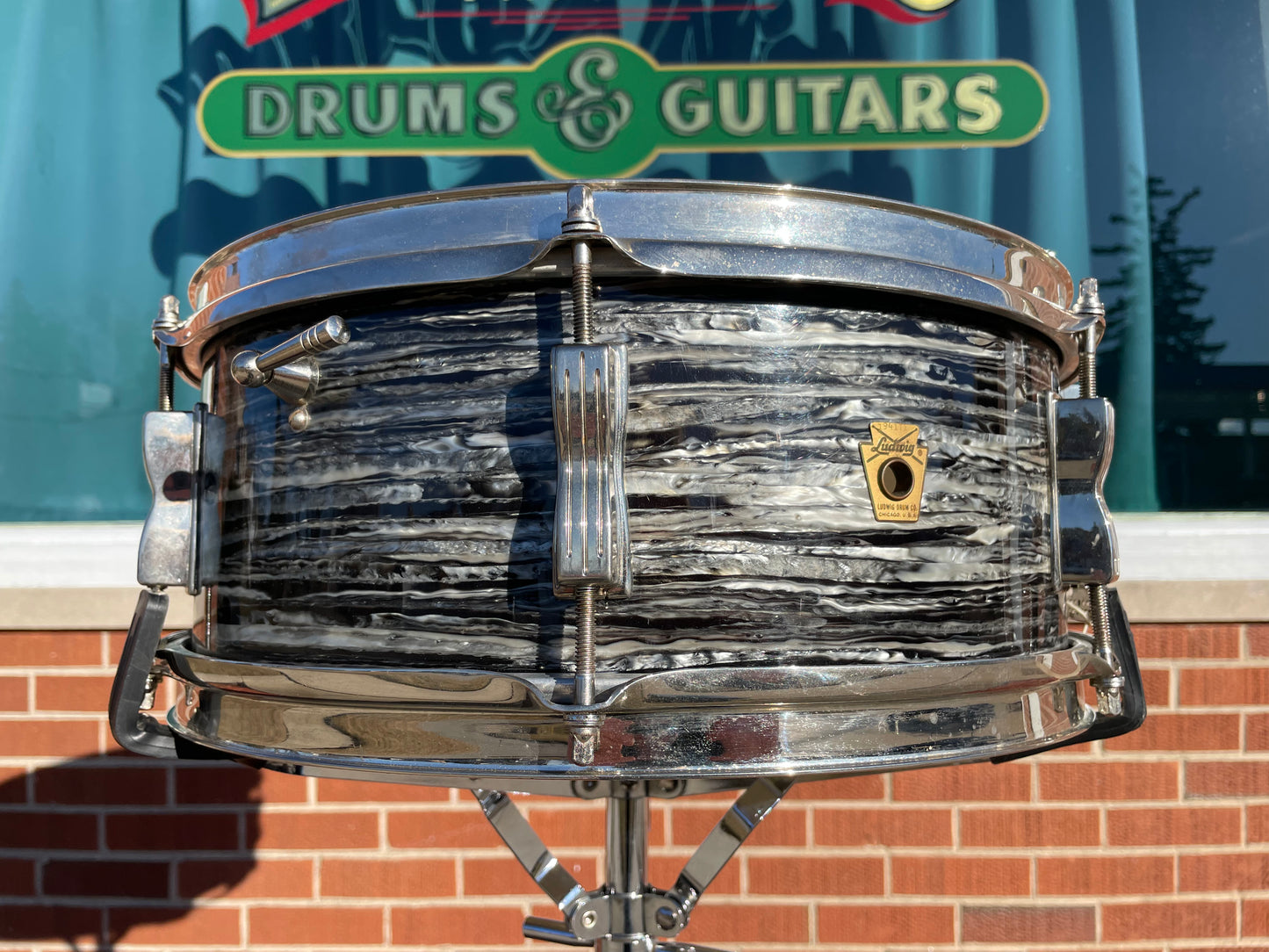 1965 Ludwig 5x14 No. 491 Pioneer Snare Drum Oyster Black Pearl Nickel