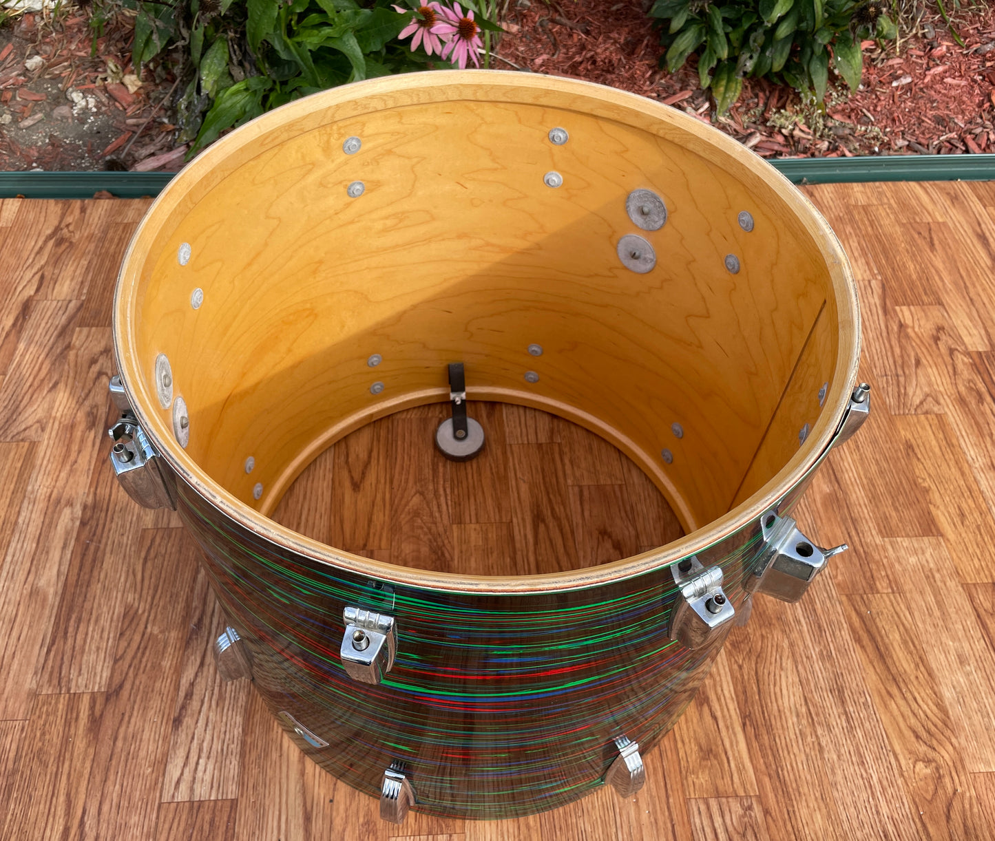 1970s Ludwig 16x18 Floor Tom Drum Psychedelic Red
