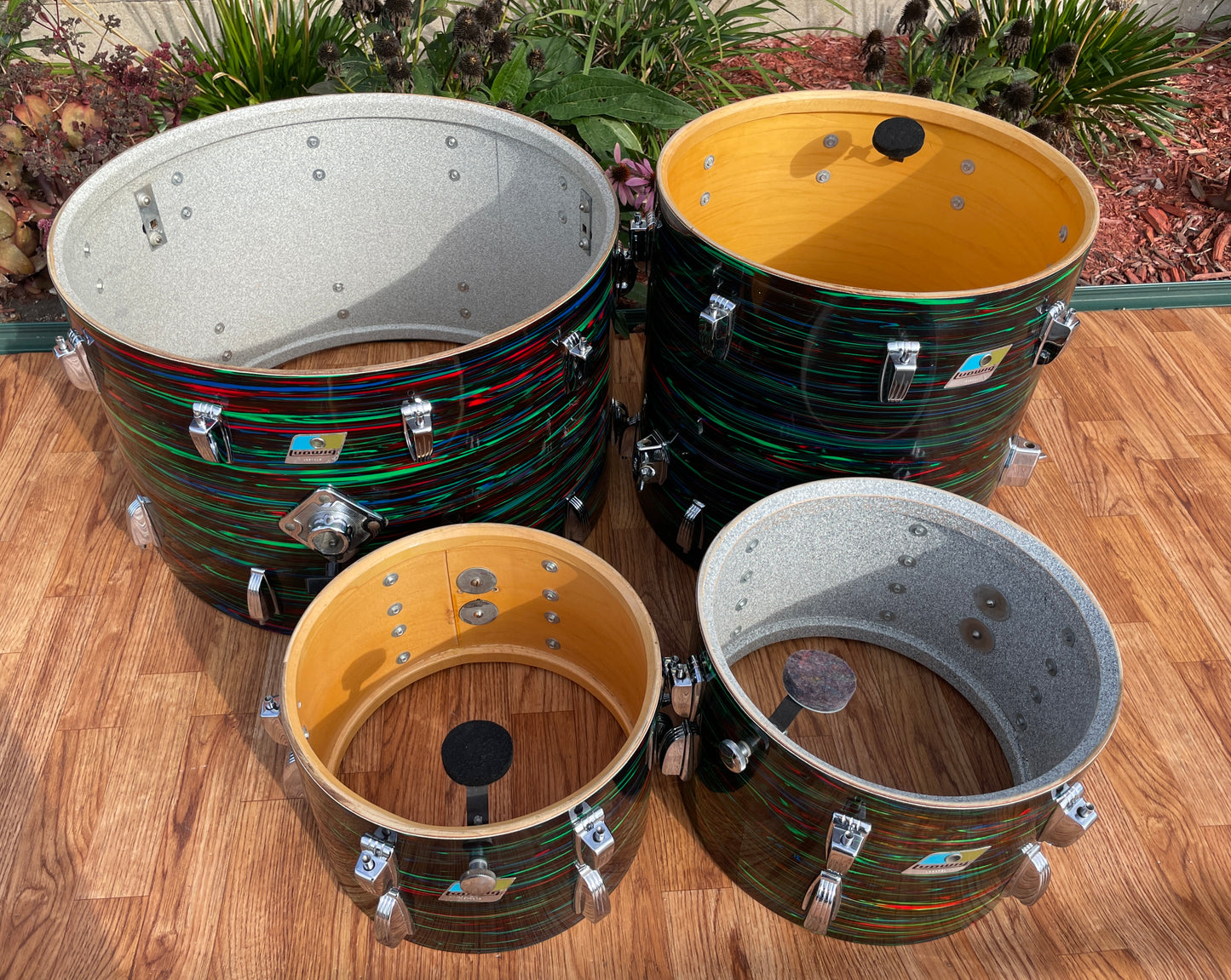 1970s Ludwig Big Beat Drum Set Psychedelic Red 22/12/13/16