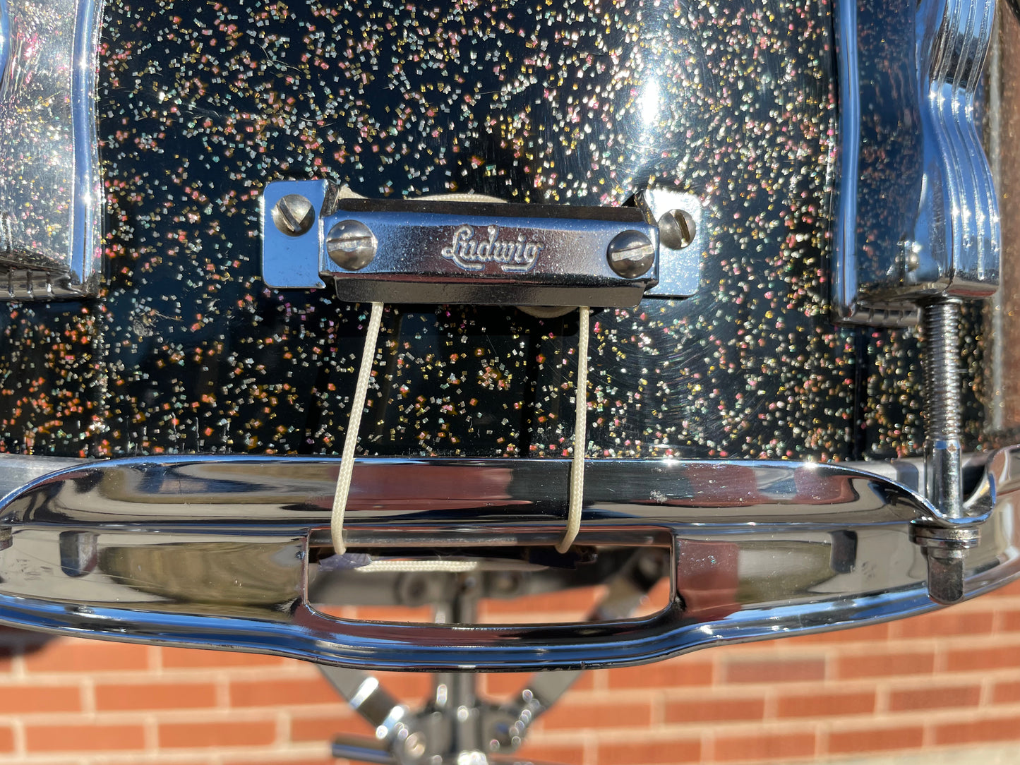 Early 1960s Ludwig 5.5x14 No. 900P Super Classic Snare Drum Black Galaxy Sparkle Pre-Serial COB