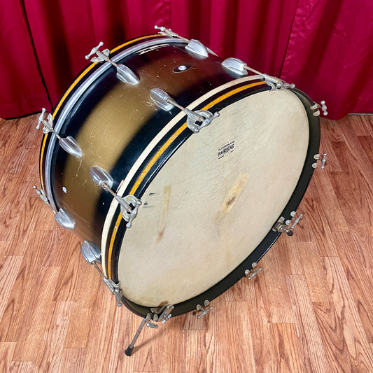 1950s Slingerland 12x24 Radio King Bass Drum Black Gold Duco