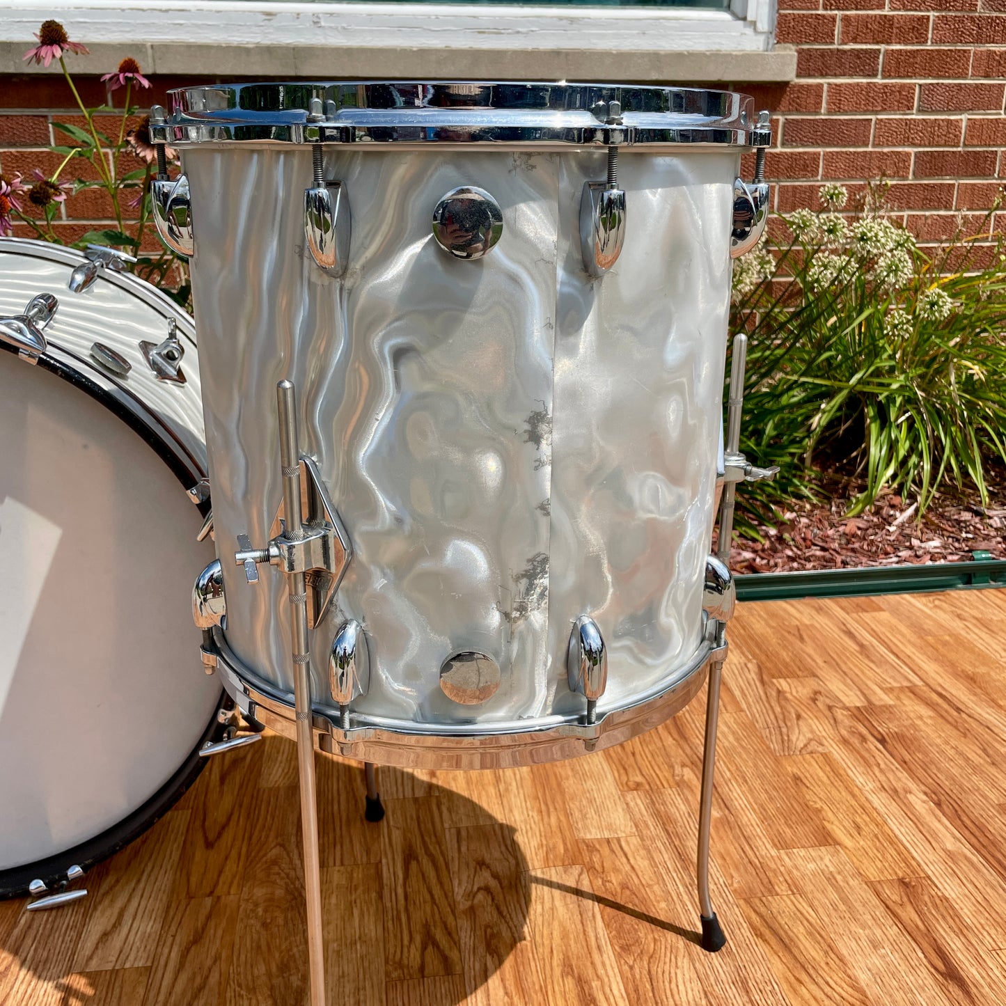 1960s Gretsch Progressive Jazz Drum Set Silver (White) Satin Flame 20/12/14