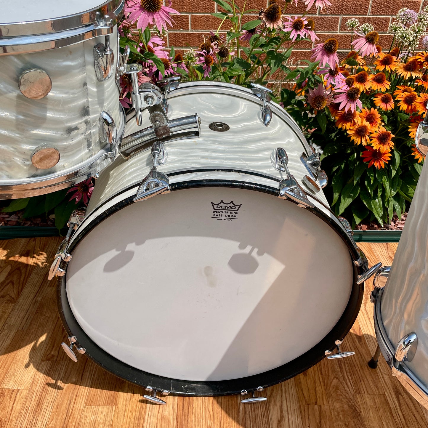 1960s Gretsch Progressive Jazz Drum Set Silver (White) Satin Flame 20/12/14