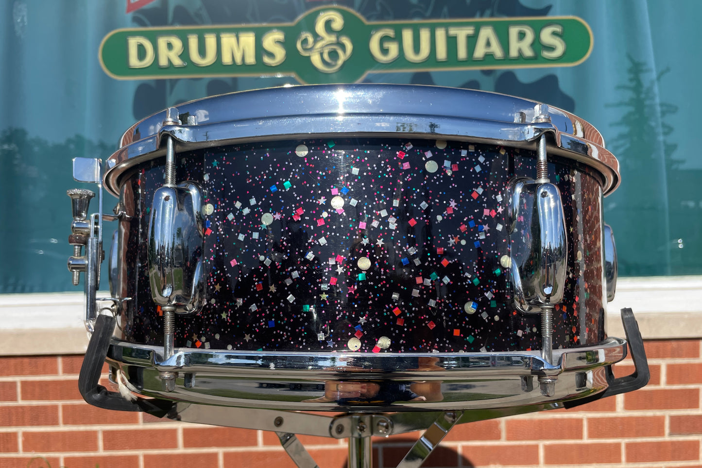 1963 Slingerland No. 161 Deluxe Student Model 5.5x14 Snare Drum Mardi Gras Pearl