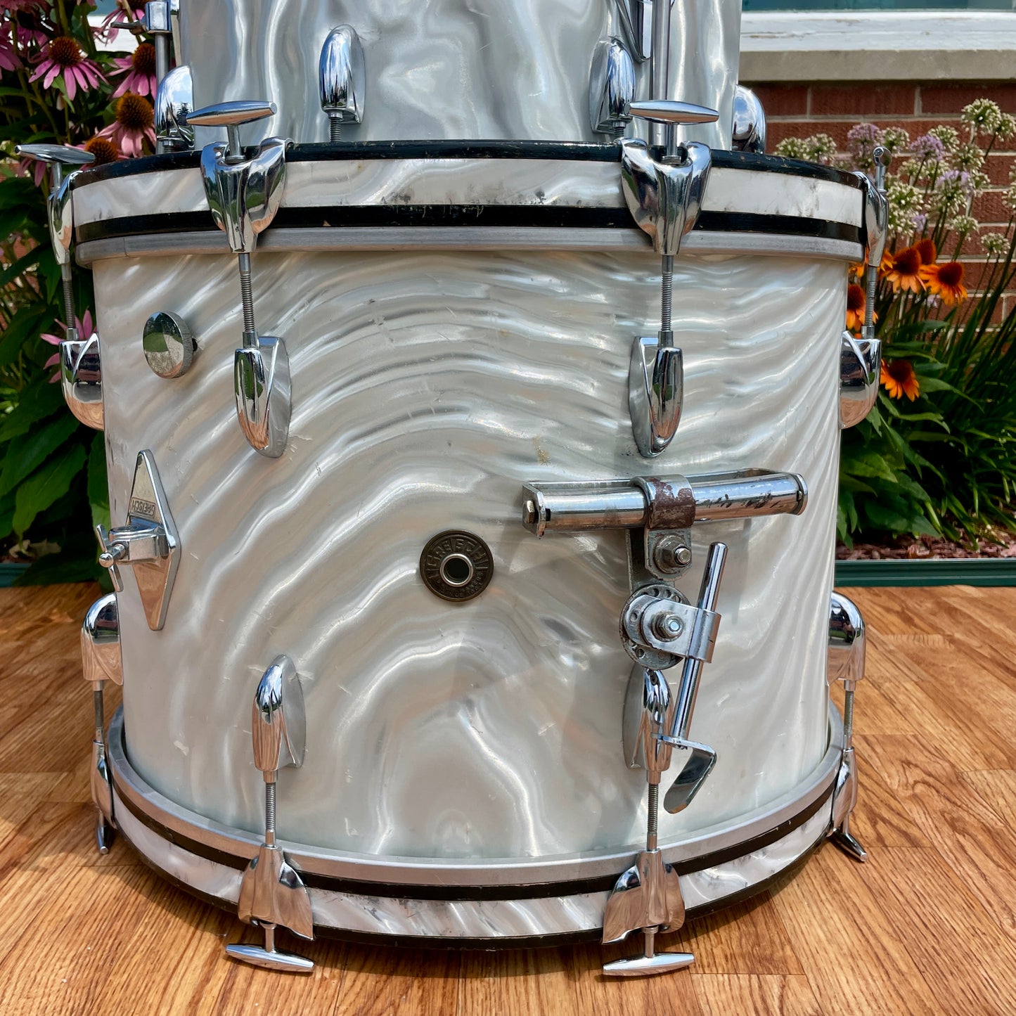 1960s Gretsch Progressive Jazz Drum Set Silver (White) Satin Flame 20/12/14