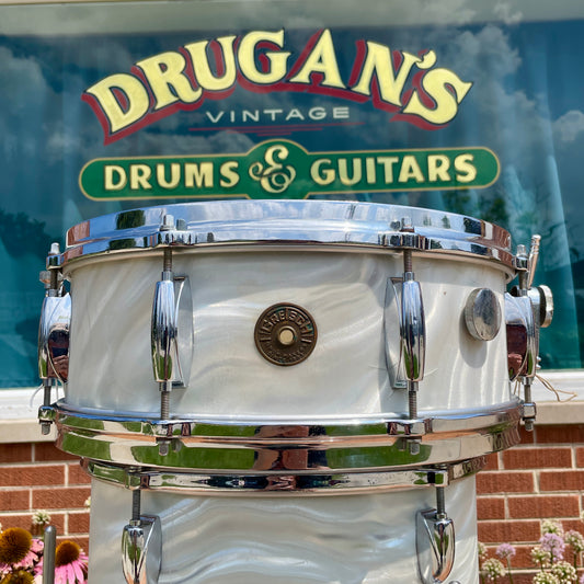 1960s Gretsch Name Band 5.5x14 Snare Silver (White) Satin Flame