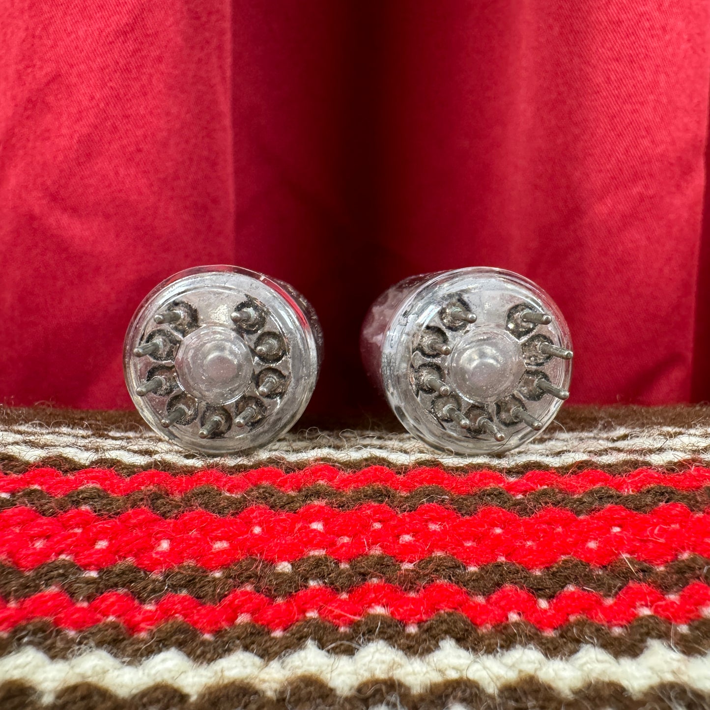 NOS Amperex Bugle Boy EF86 / 6267 Amplifier Preamp Tubes Pair Duet Mesh Plate France #103