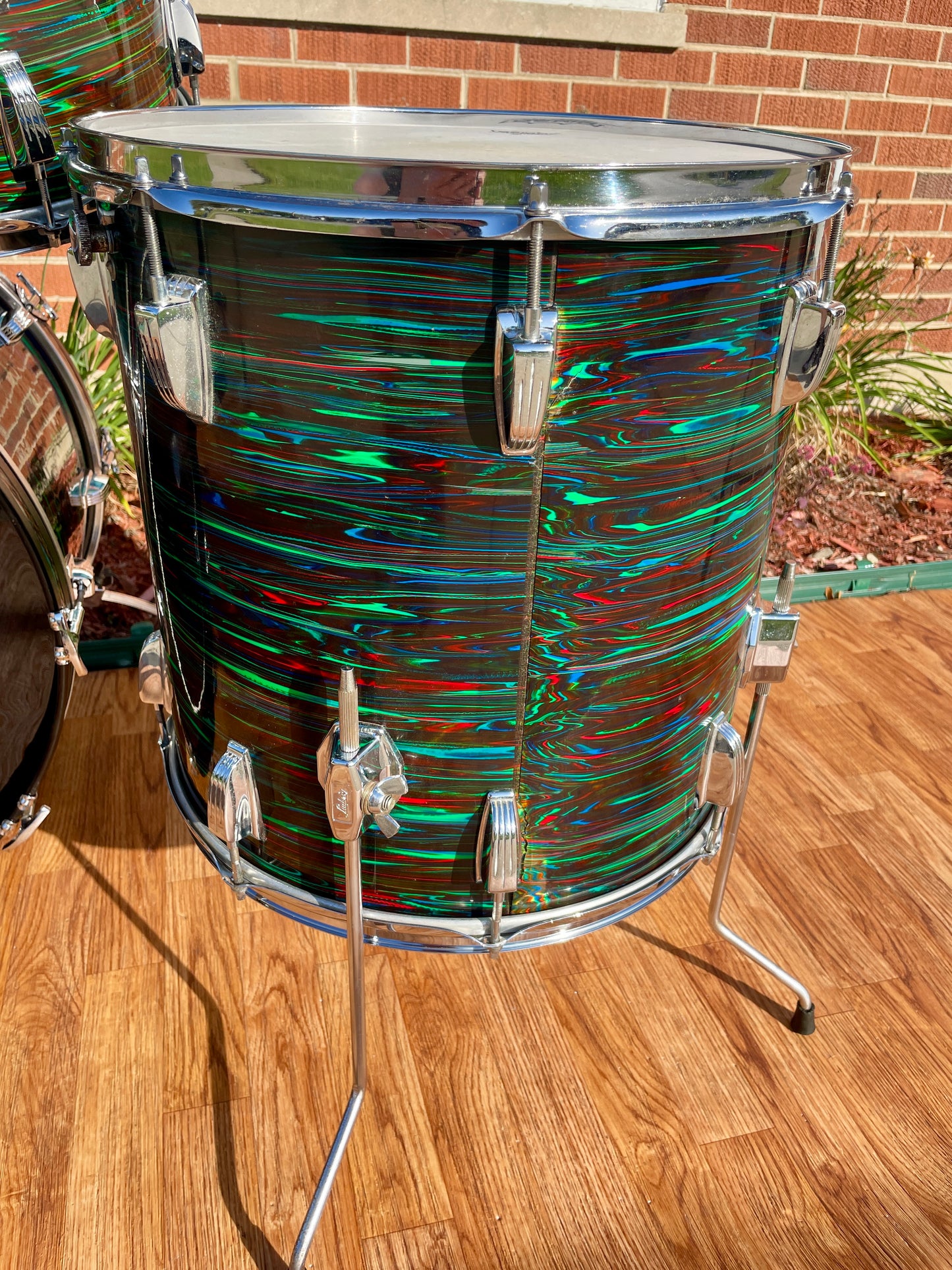 1970s Ludwig Big Beat Drum Set Psychedelic Red 22/12/13/16