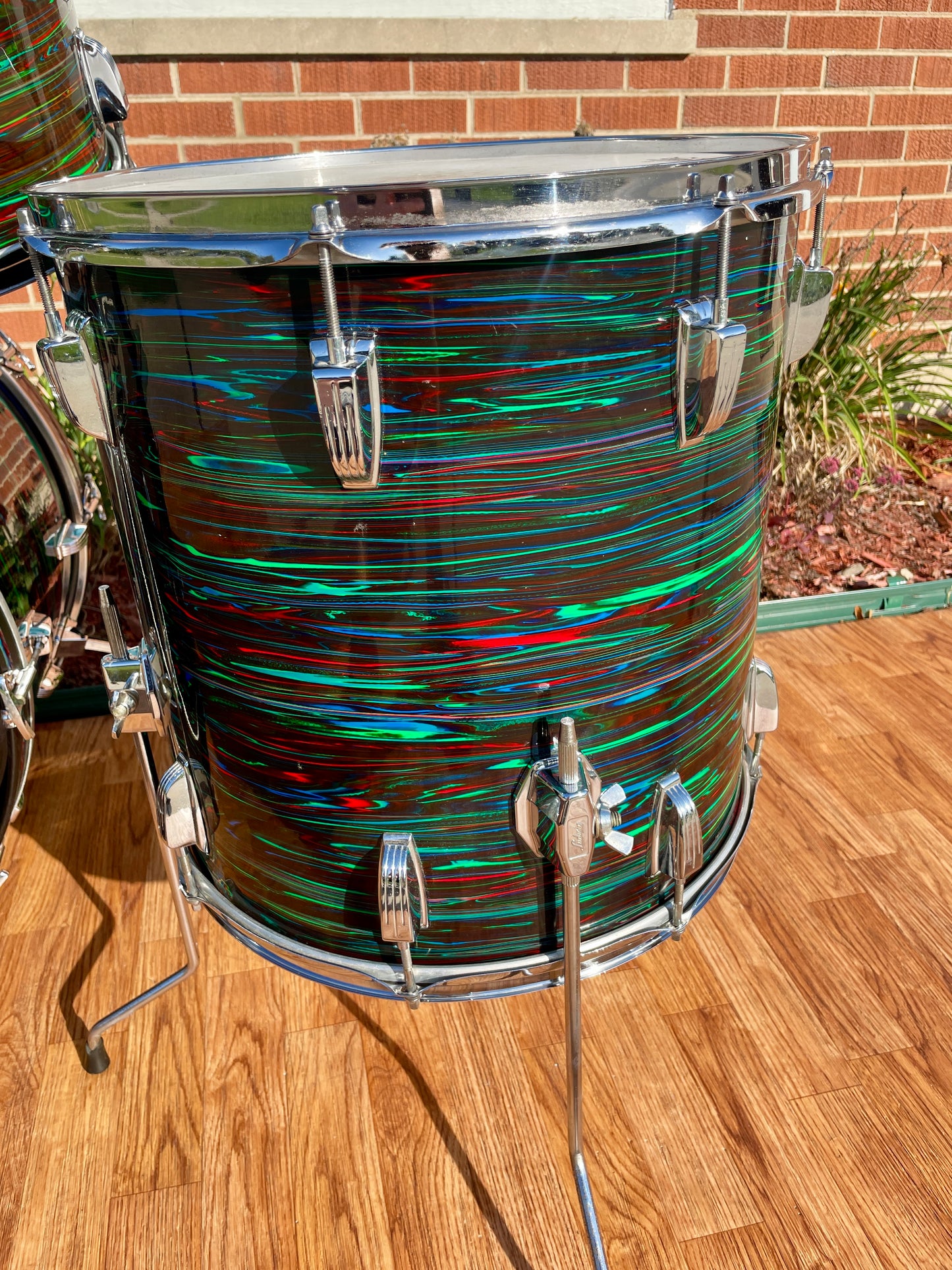 1970s Ludwig Big Beat Drum Set Psychedelic Red 22/12/13/16