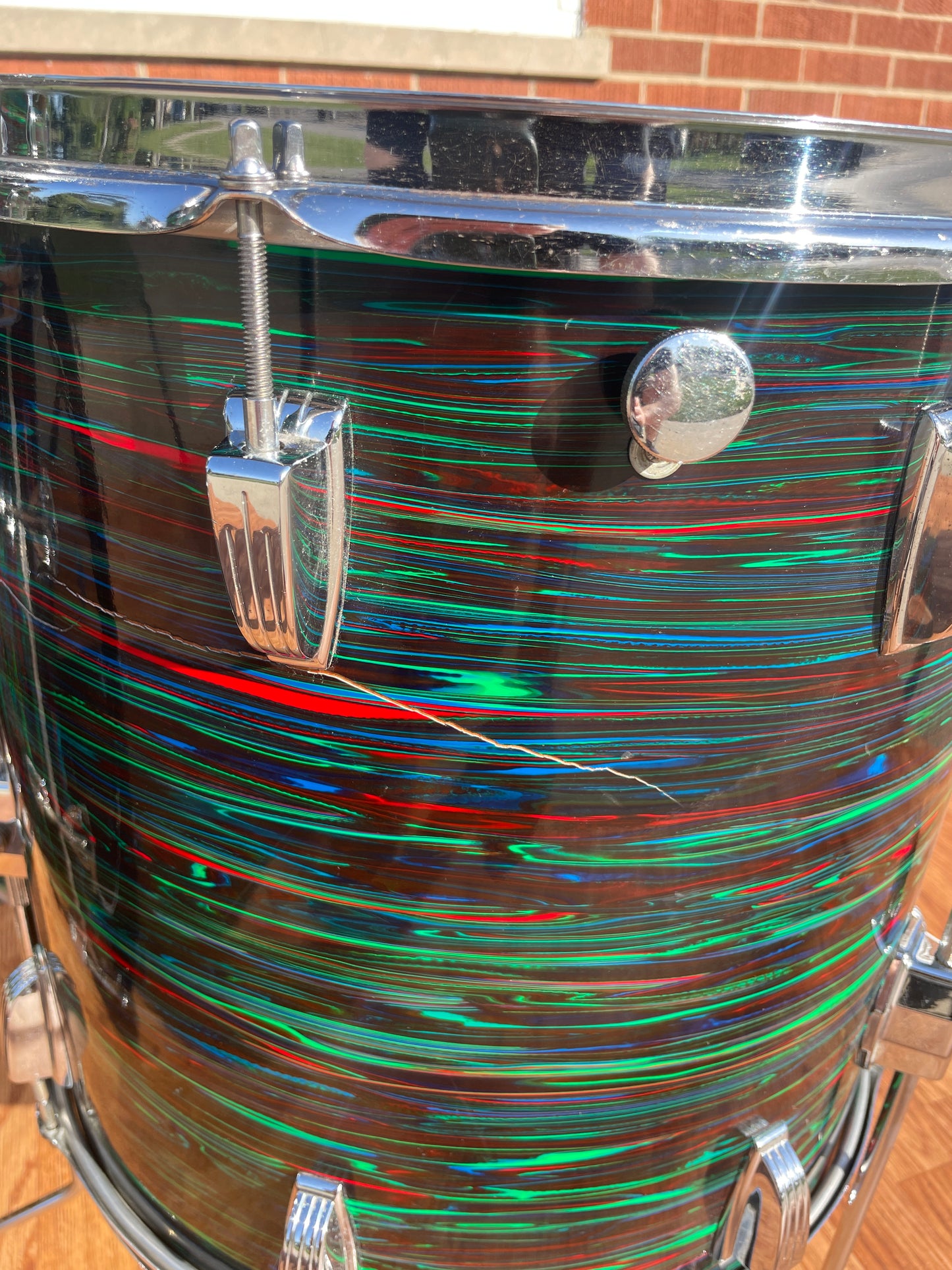 1970s Ludwig Big Beat Drum Set Psychedelic Red 22/12/13/16