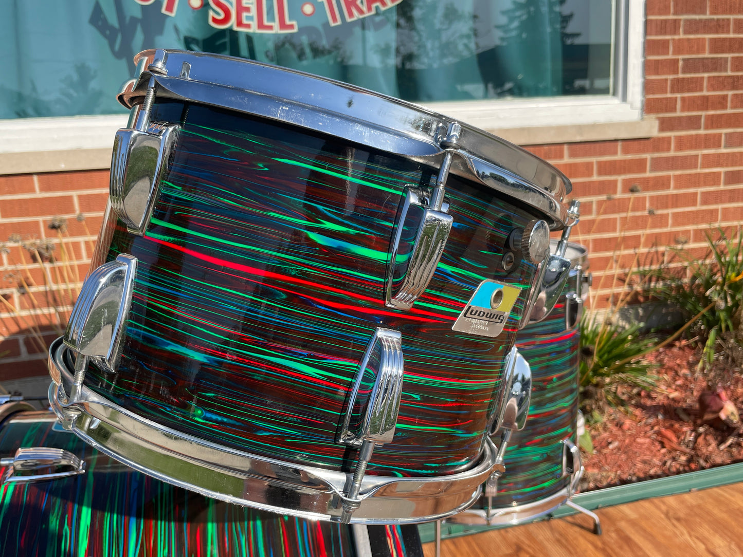 1970s Ludwig Big Beat Drum Set Psychedelic Red 22/12/13/16