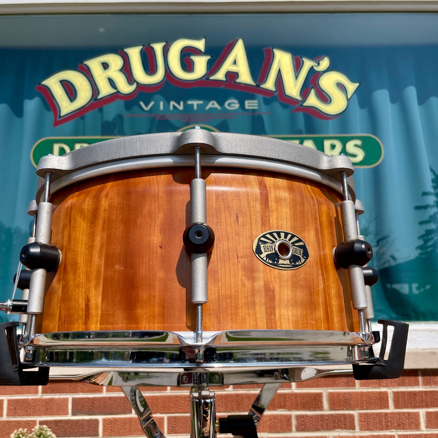 Bison Volcano 7x14-15 Multi-Diameter Snare Drum Black Walnut Stave Shell