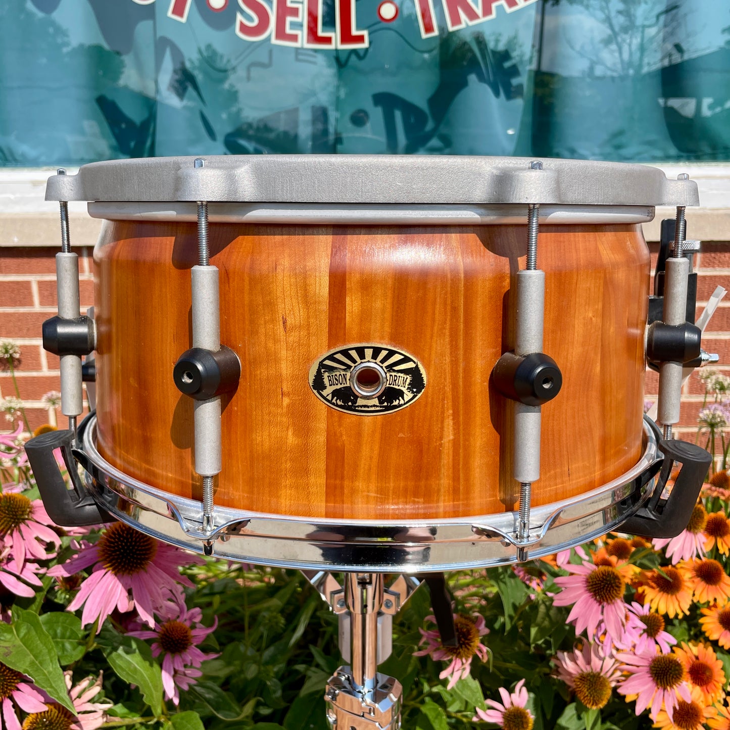 Bison Volcano 7x14-15 Multi-Diameter Snare Drum Black Walnut Stave Shell