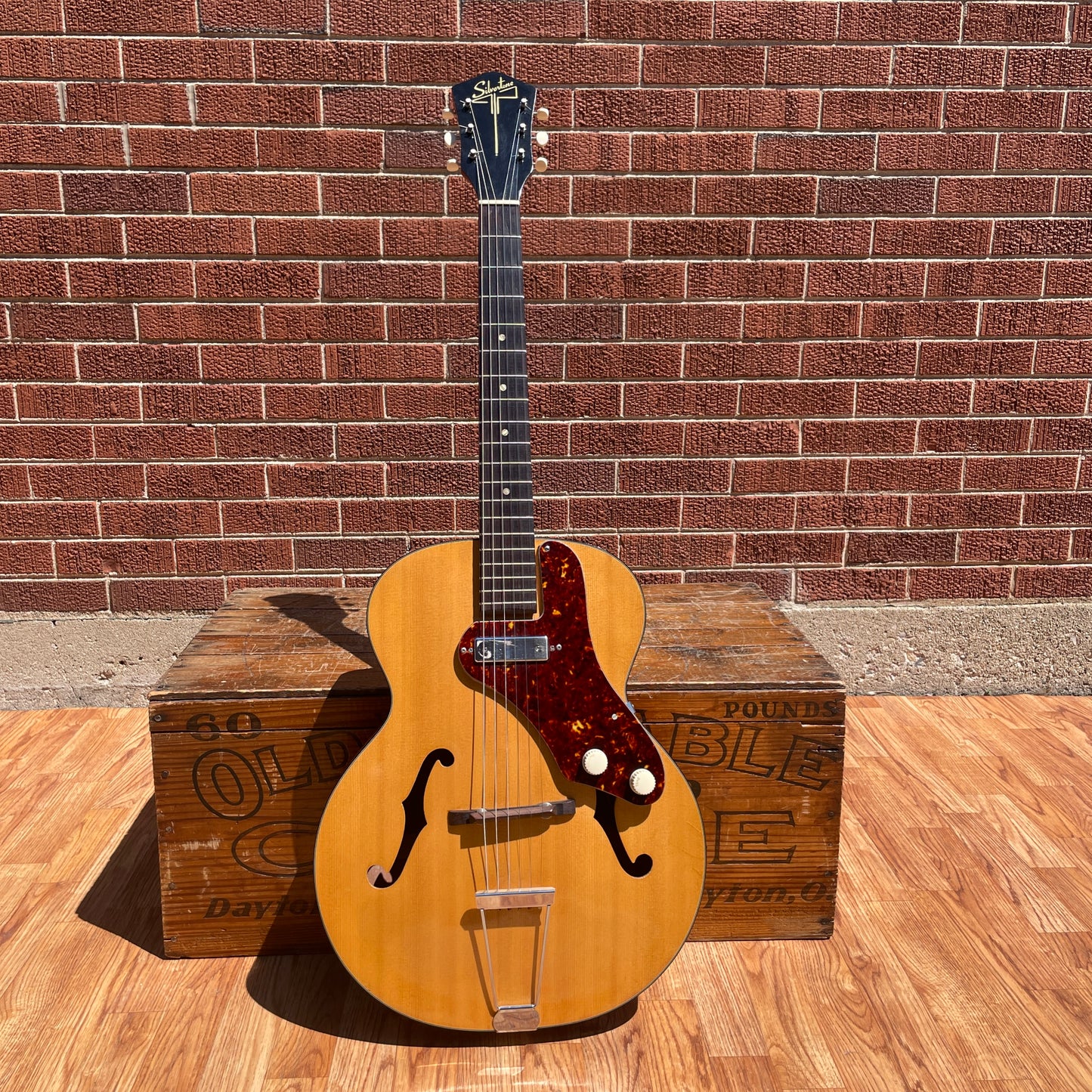 1950s Silvertone Model H1324 Archtop Electric Guitar Natural Harmony 708 w/ Original Case
