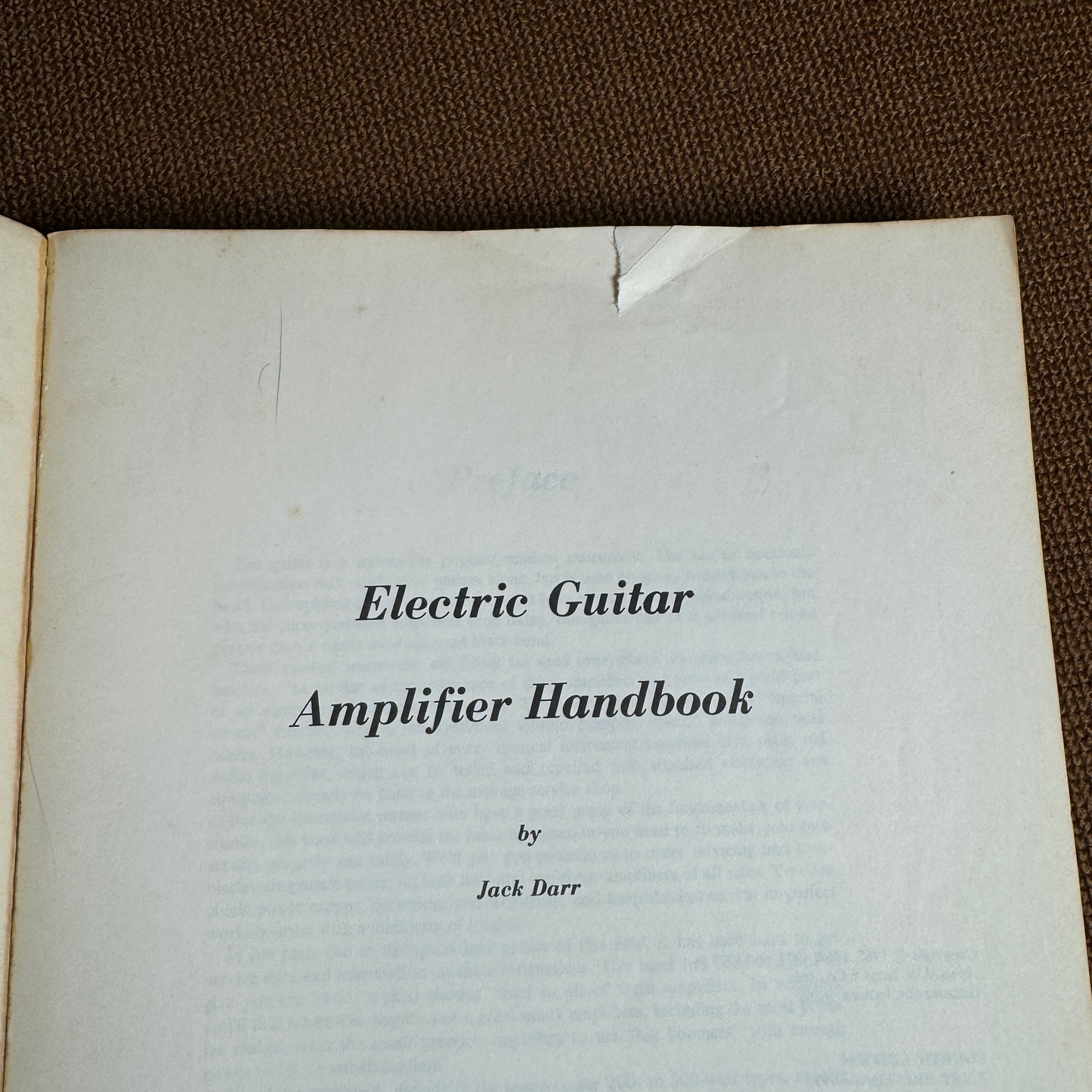 1977 Electric Guitar Amplifier Handbook By Jack Darr 4th Edition 1st Printing