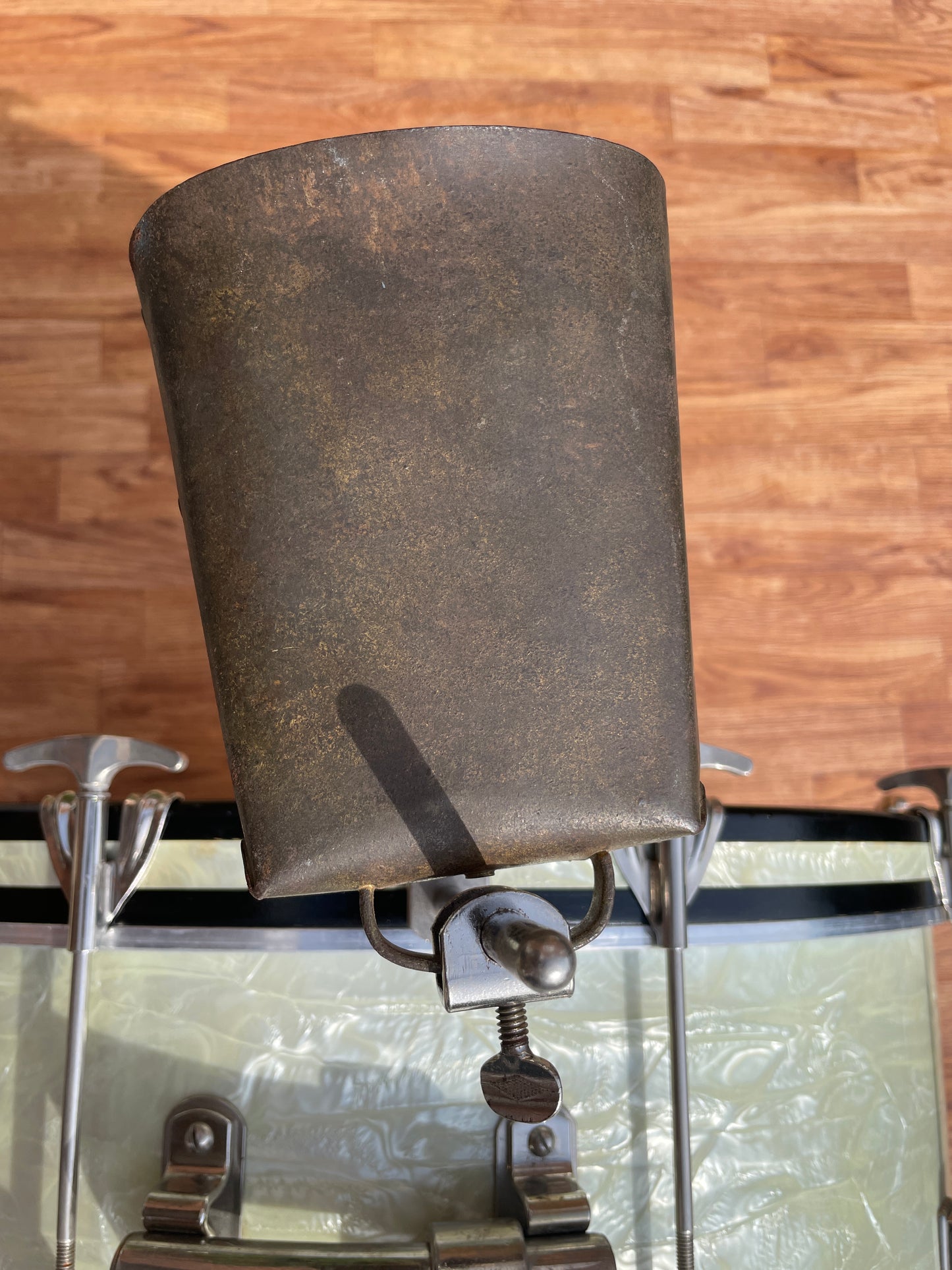 1920s-1930s Ludwig 4 1/2" Cow Bell w/ WFL Hoop Mount Cow Bell Holder