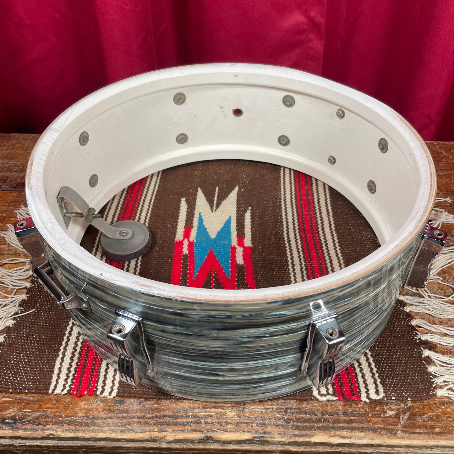 1960s Ludwig Jazz Festival 5.5x14 No. 908P Snare Drum Oyster Blue Pearl Pre-Serial COB