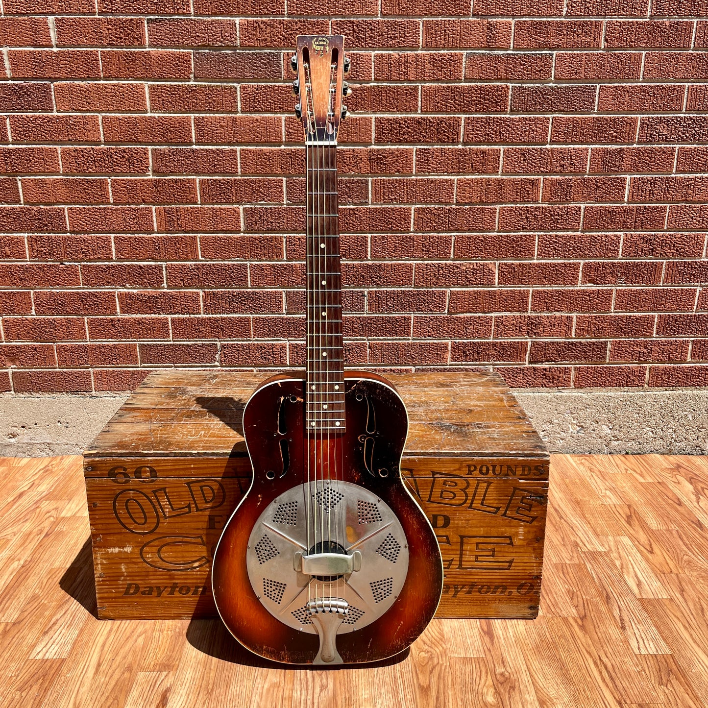1930s National Trojan Resonator Guitar Sunburst Dobro - D Serial Number