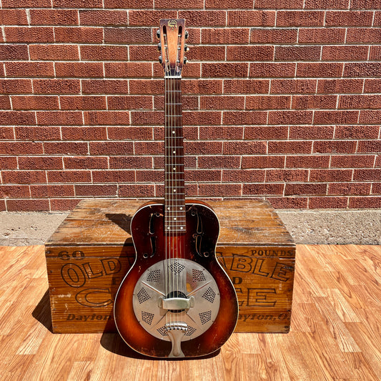 1930s National Trojan Resonator Guitar Sunburst Dobro - D Serial Number