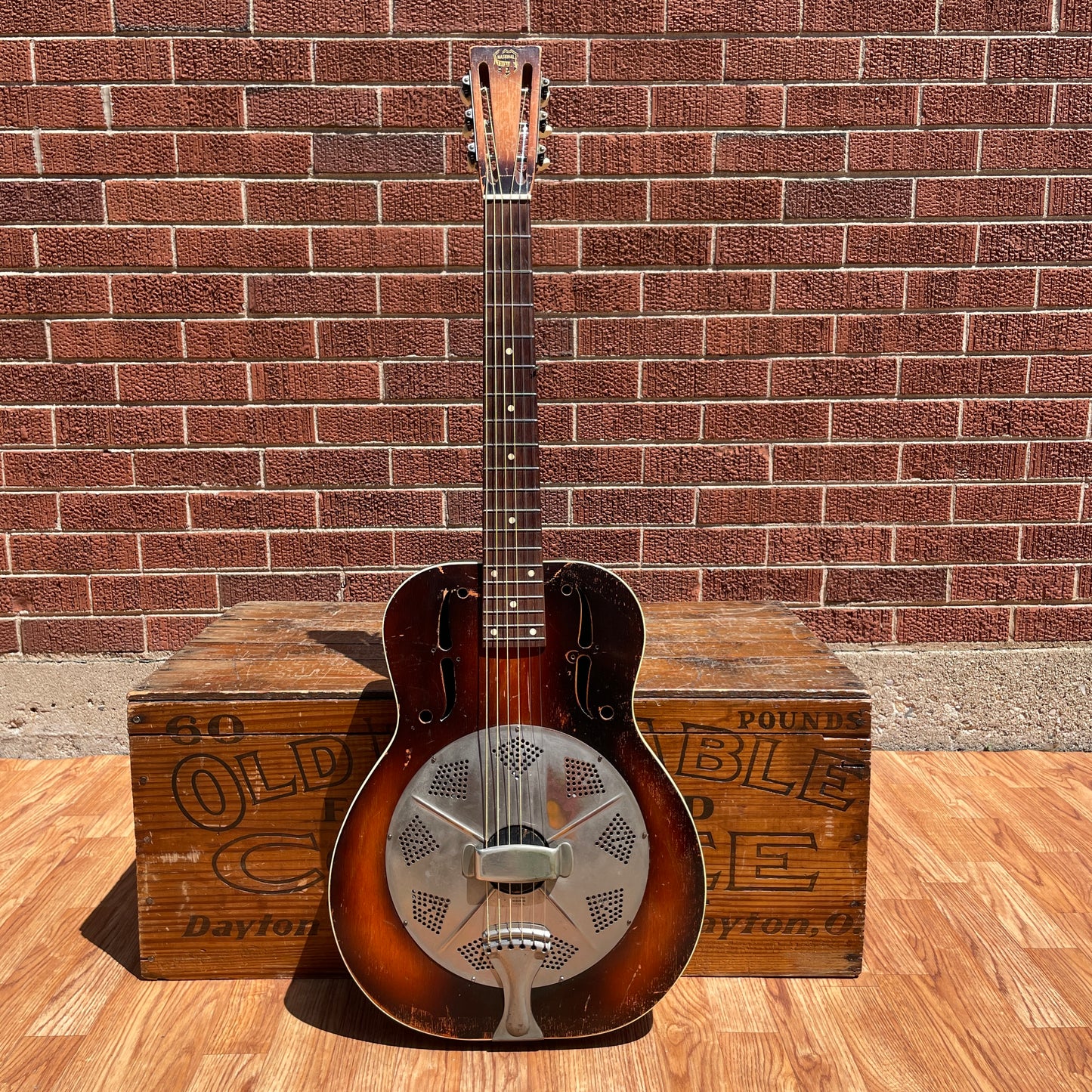 1930s National Trojan Resonator Guitar Sunburst Dobro - D Serial Number