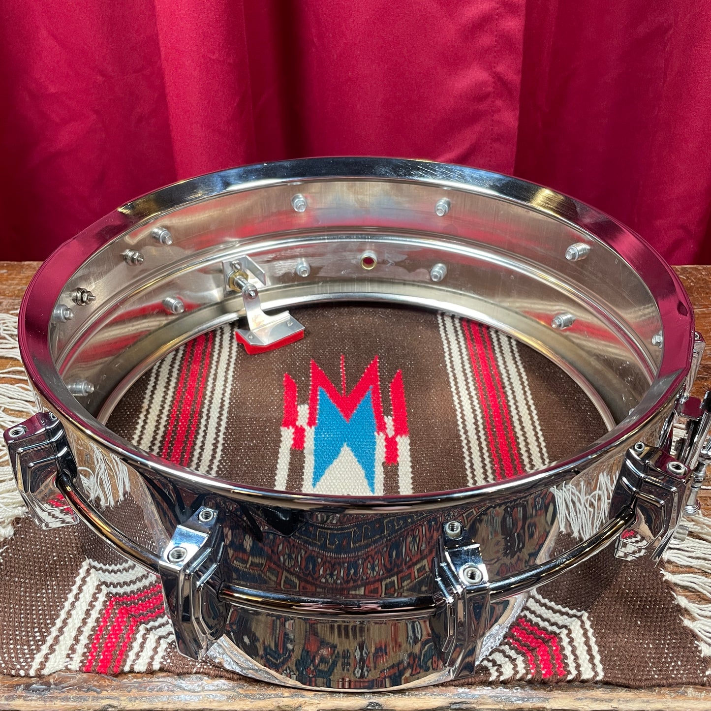 1960s Ludwig 5x14 Pre-Serial Super 400 Supraphonic Chrome Over Brass Snare Drum COB