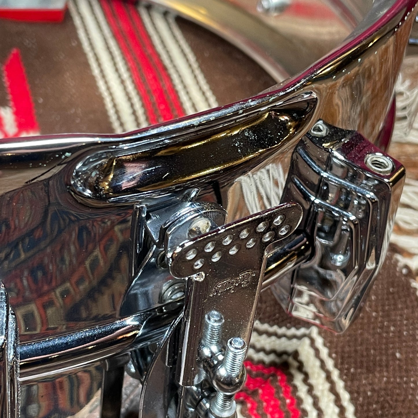 1960s Ludwig 5x14 Pre-Serial Super 400 Supraphonic Chrome Over Brass Snare Drum COB