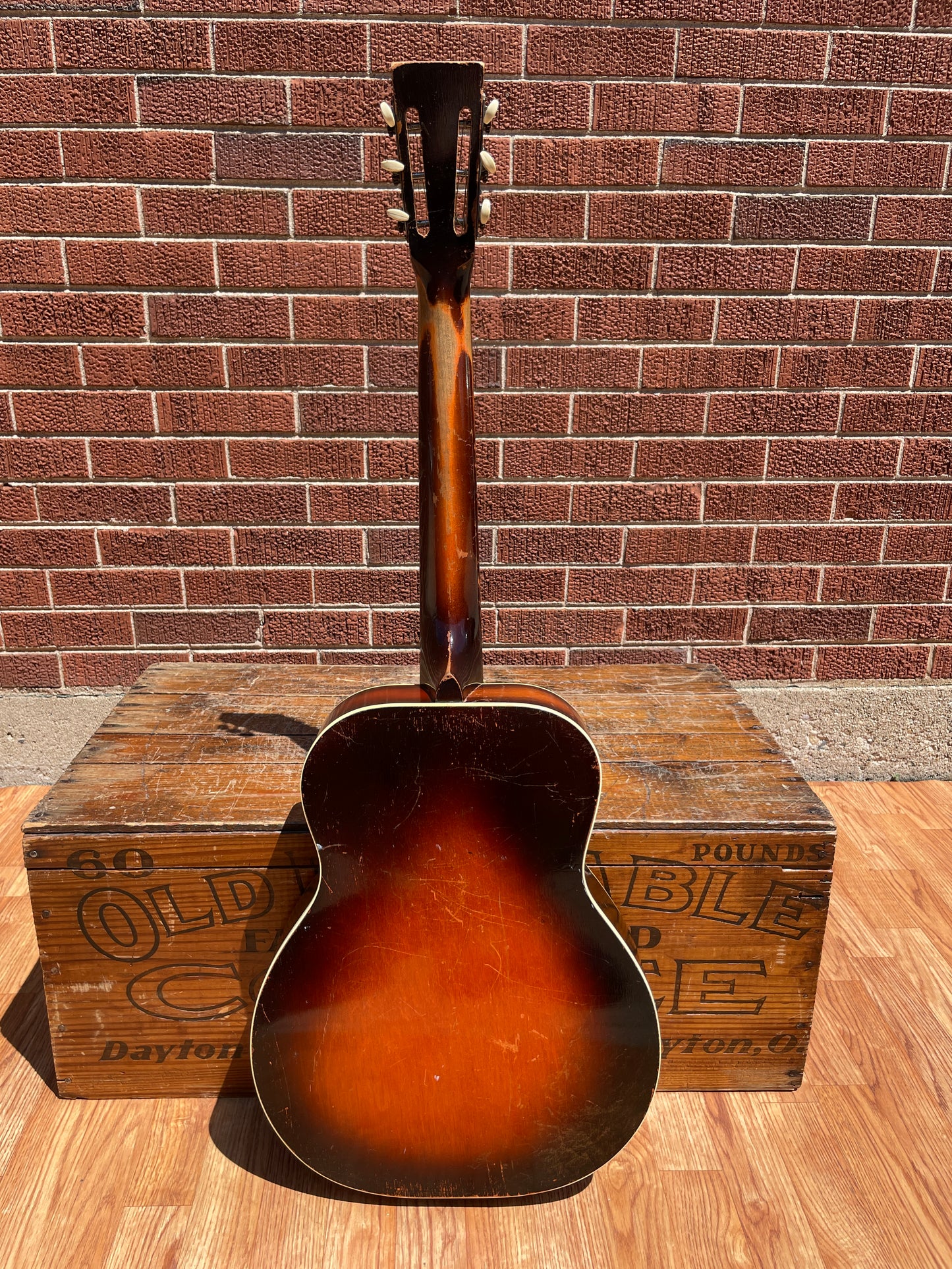 1930s National Trojan Resonator Guitar Sunburst Dobro - D Serial Number