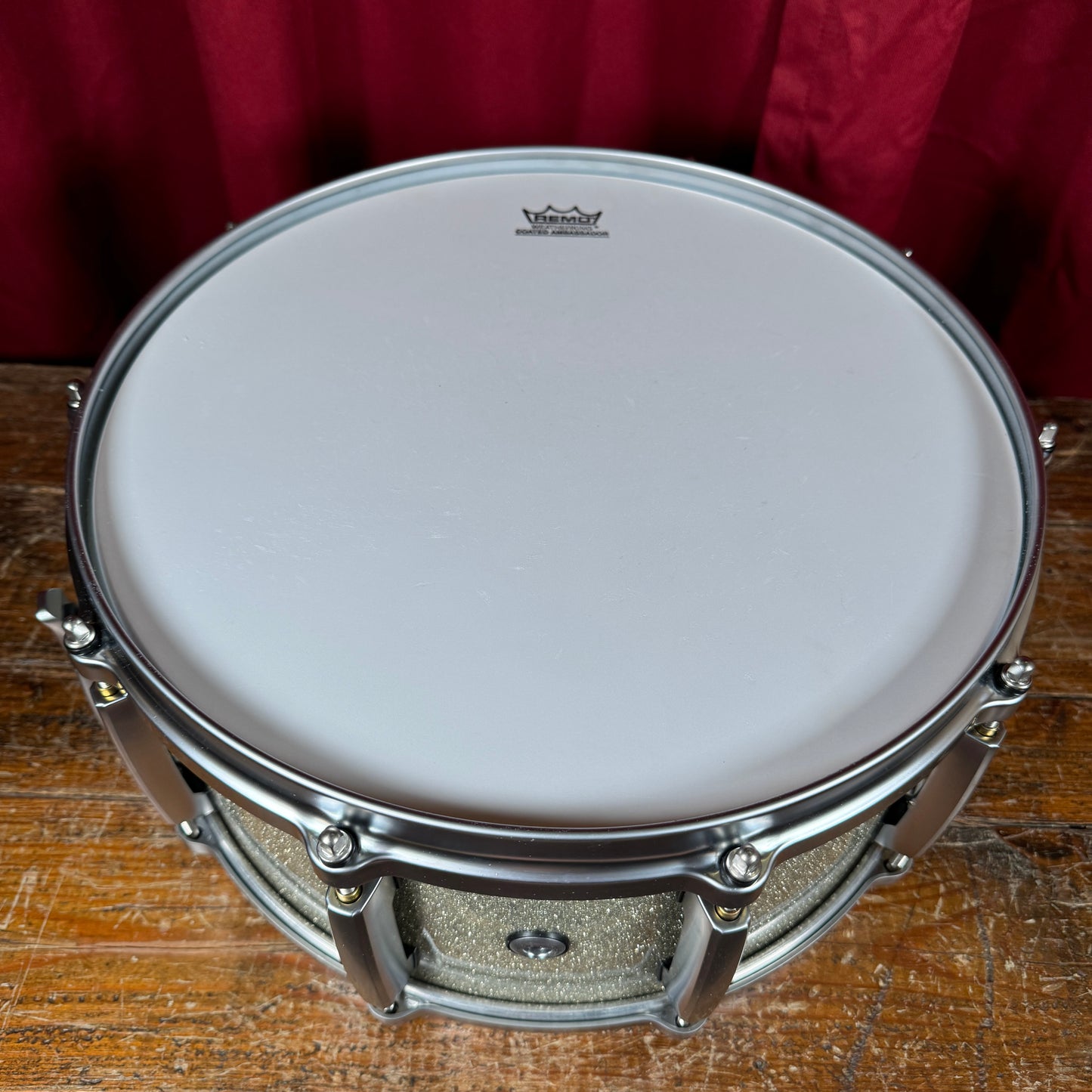2007 Pearl Masters Custom MRX 6.5x14 Maple 6-Ply Snare Drum Silver Sparkle MRX1465S/S-160