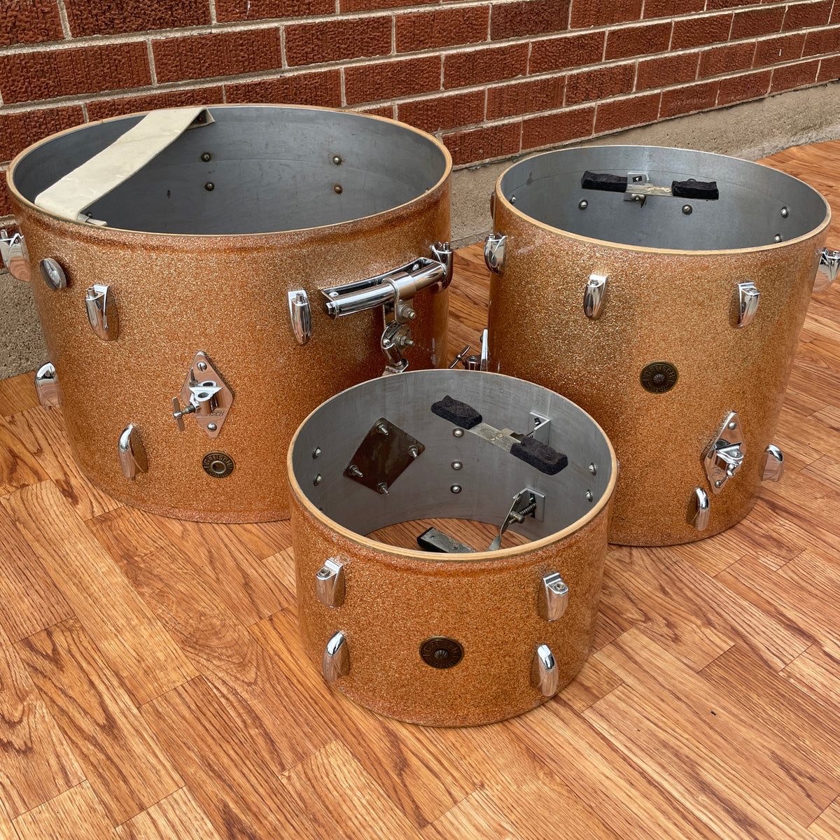 1960s Gretsch Progressive Jazz Drum Set Champagne Sparkle 20/12/14 w/ 4x14 Snare