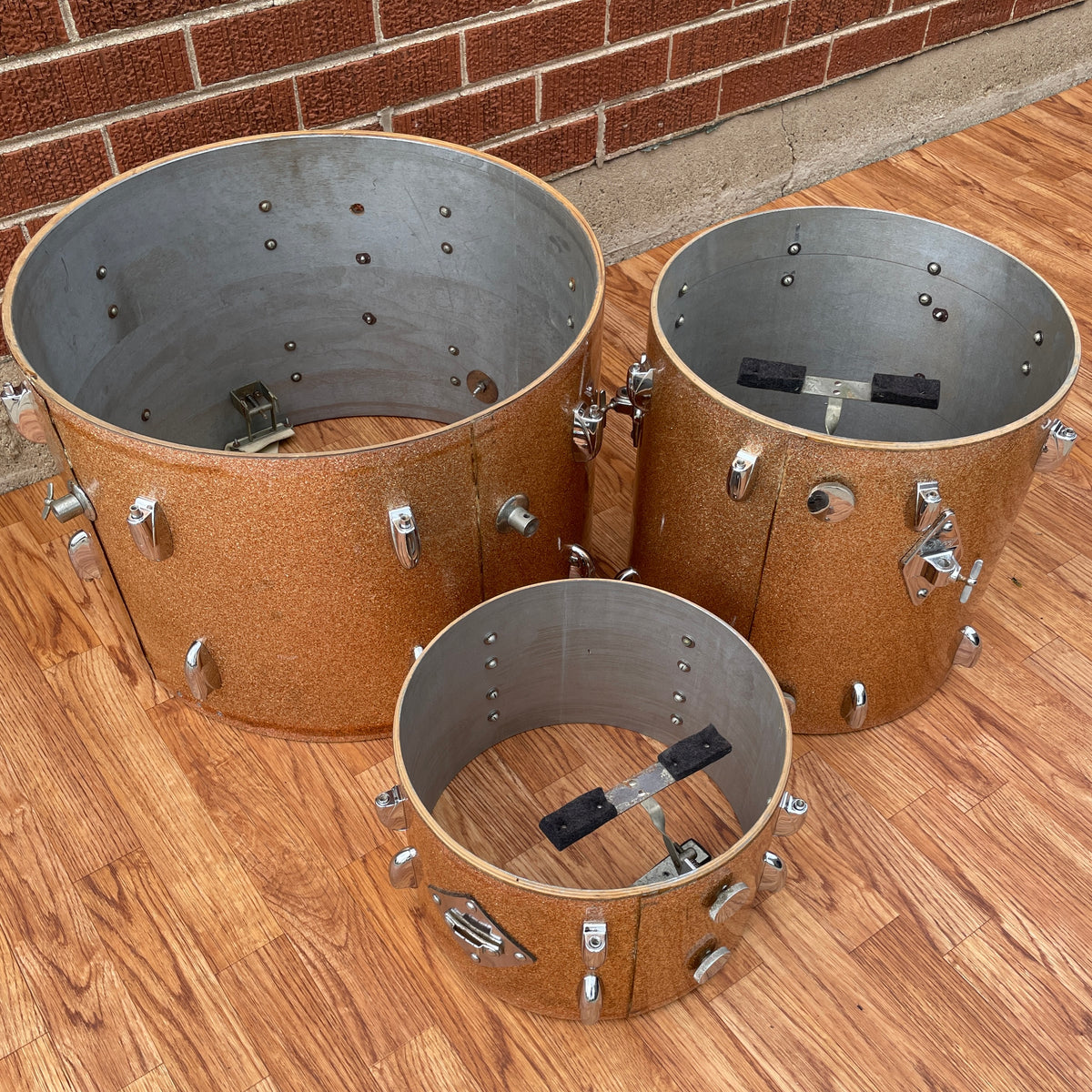 1960s Gretsch Progressive Jazz Drum Set Champagne Sparkle 20/12/14 w/ 4x14 Snare