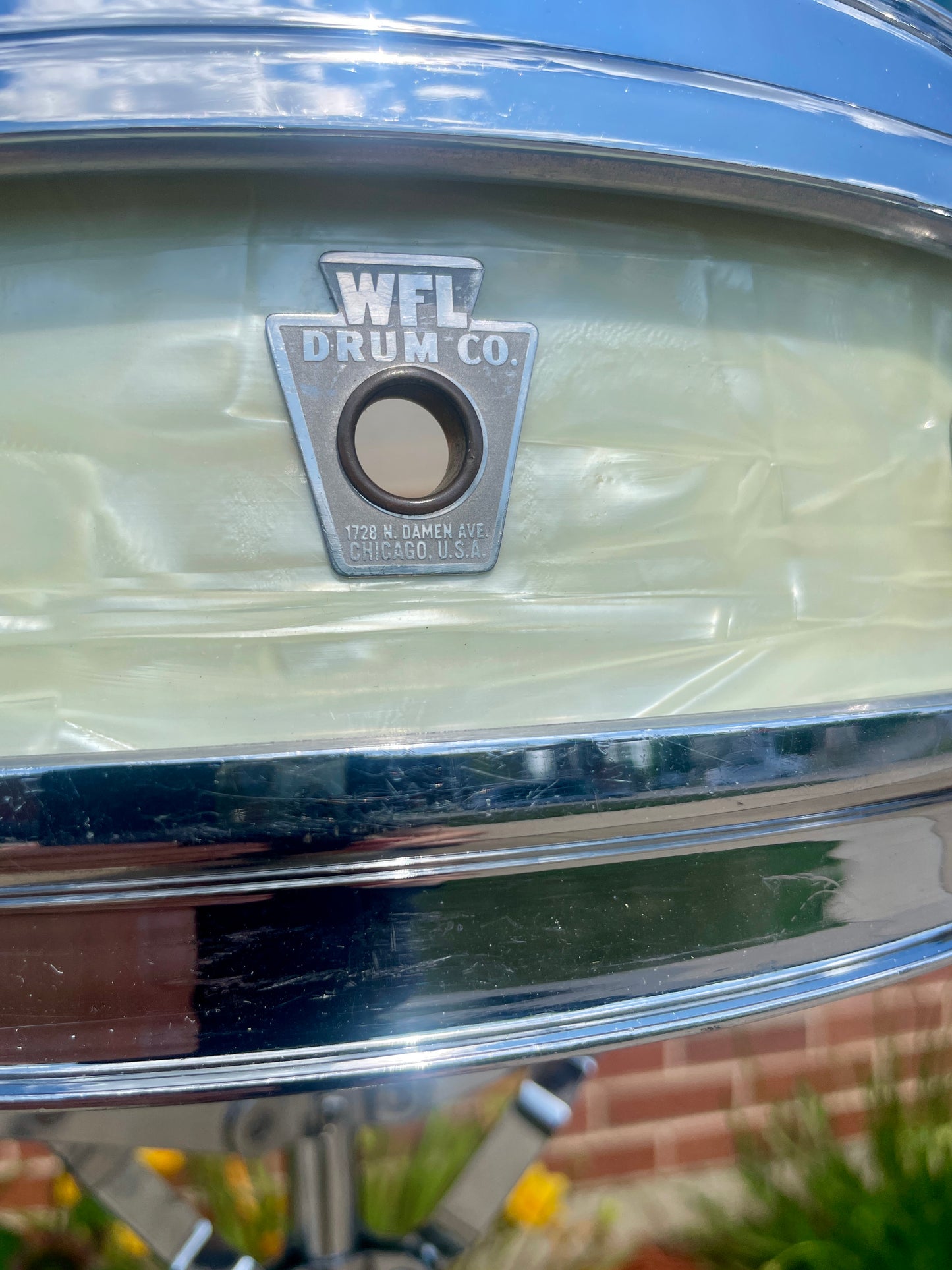 1950s WFL Buddy Rich Be-Bop 3x13 Snare Drum No. 905P White Marine Pearl