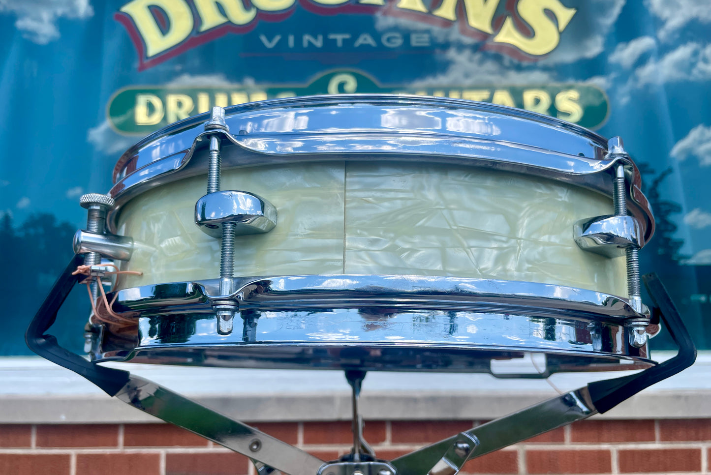 1950s WFL Buddy Rich Be-Bop 3x13 Snare Drum No. 905P White Marine Pearl