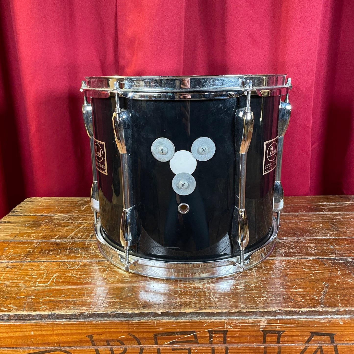 1990s Pearl Export 10x12 Tom Drum Jet Black EX212-DN