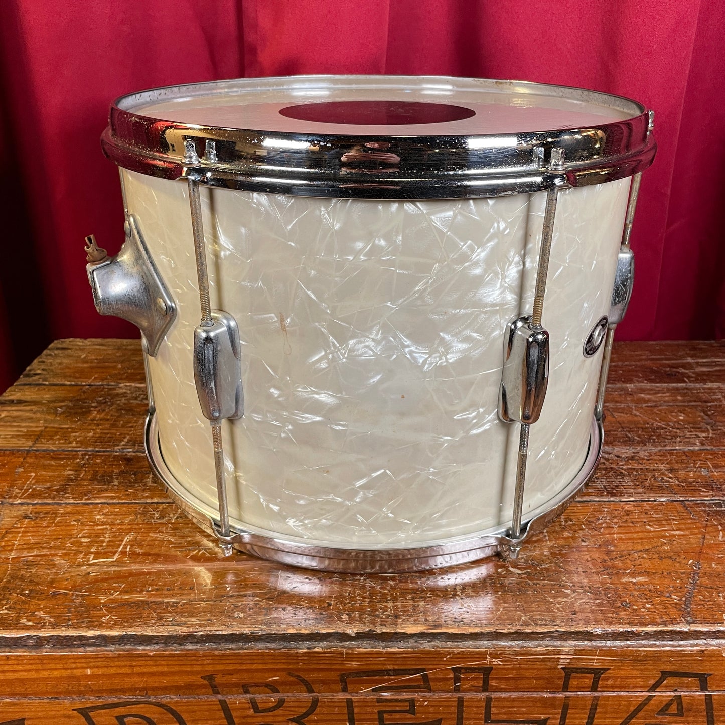 1970s Slingerland 10x14 Tom Single White Marine Pearl