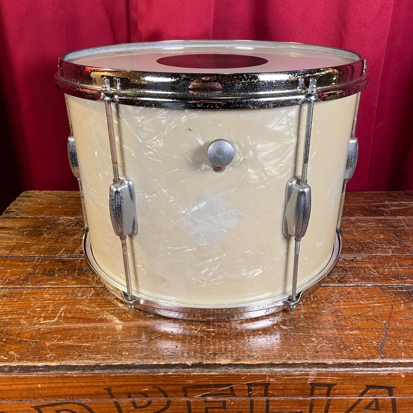 1970s Slingerland 10x14 Tom Single White Marine Pearl