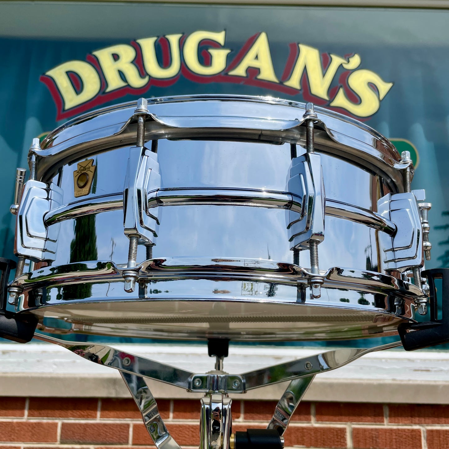 1960s Ludwig 5x14 Pre-Serial Super 400 Supraphonic Chrome Over Brass Snare Drum COB