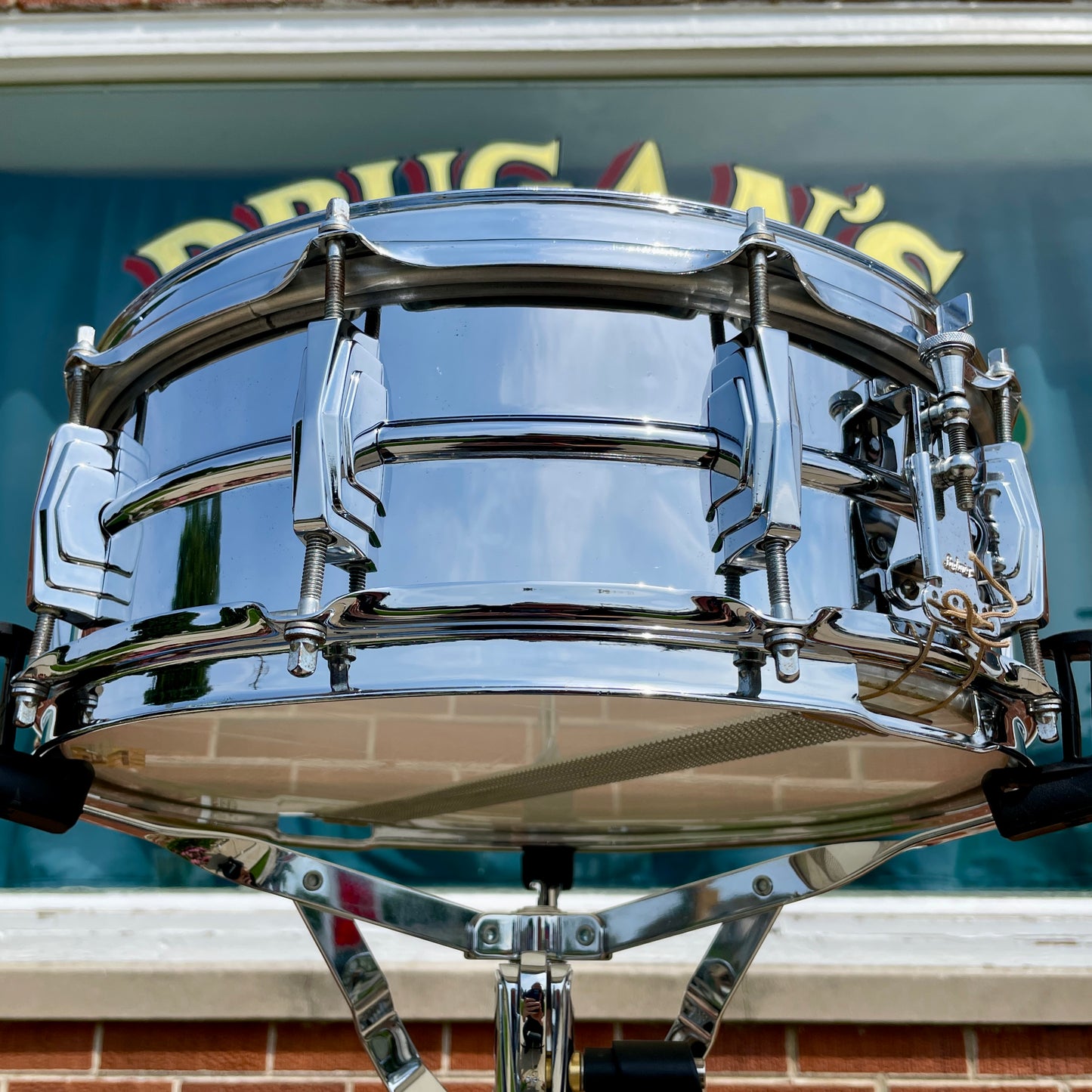 1960s Ludwig 5x14 Pre-Serial Super 400 Supraphonic Chrome Over Brass Snare Drum COB