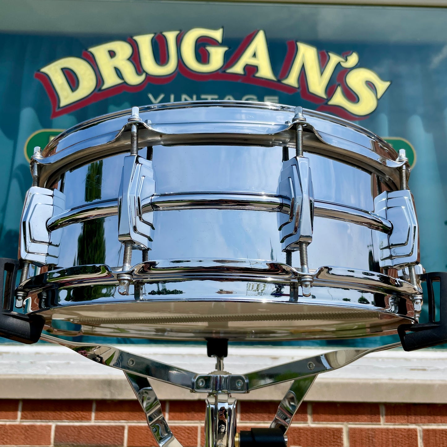 1960s Ludwig 5x14 Pre-Serial Super 400 Supraphonic Chrome Over Brass Snare Drum COB