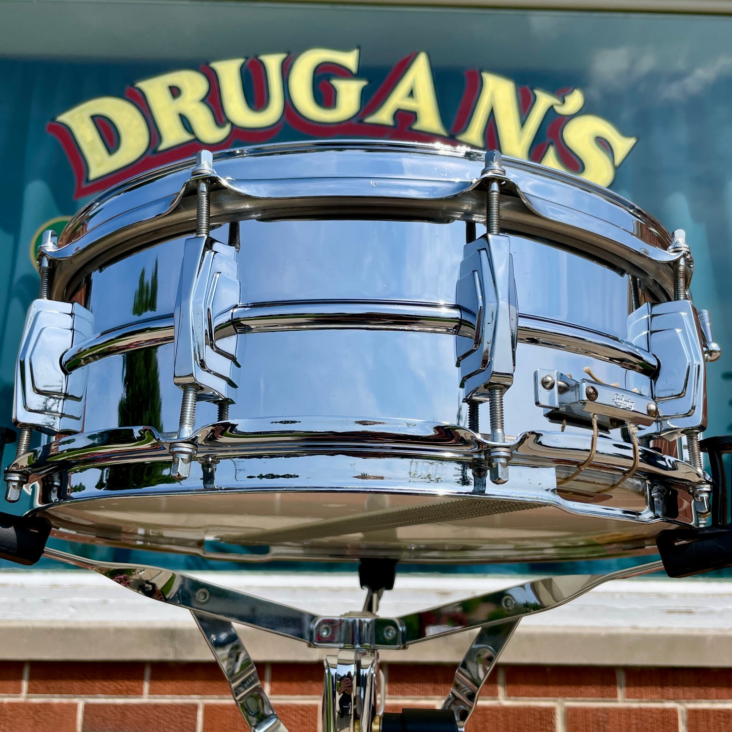 1960s Ludwig 5x14 Pre-Serial Super 400 Supraphonic Chrome Over Brass Snare Drum COB