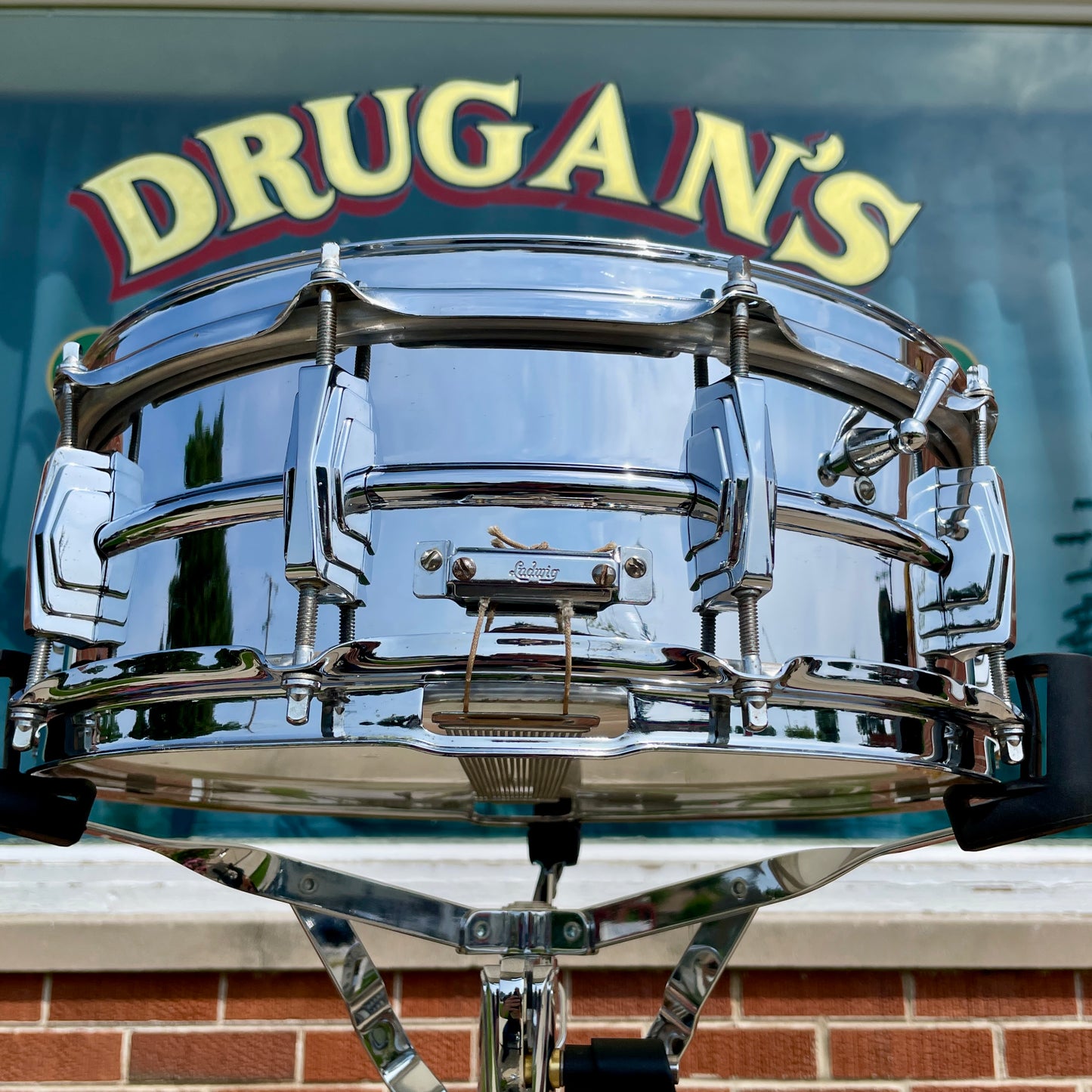 1960s Ludwig 5x14 Pre-Serial Super 400 Supraphonic Chrome Over Brass Snare Drum COB